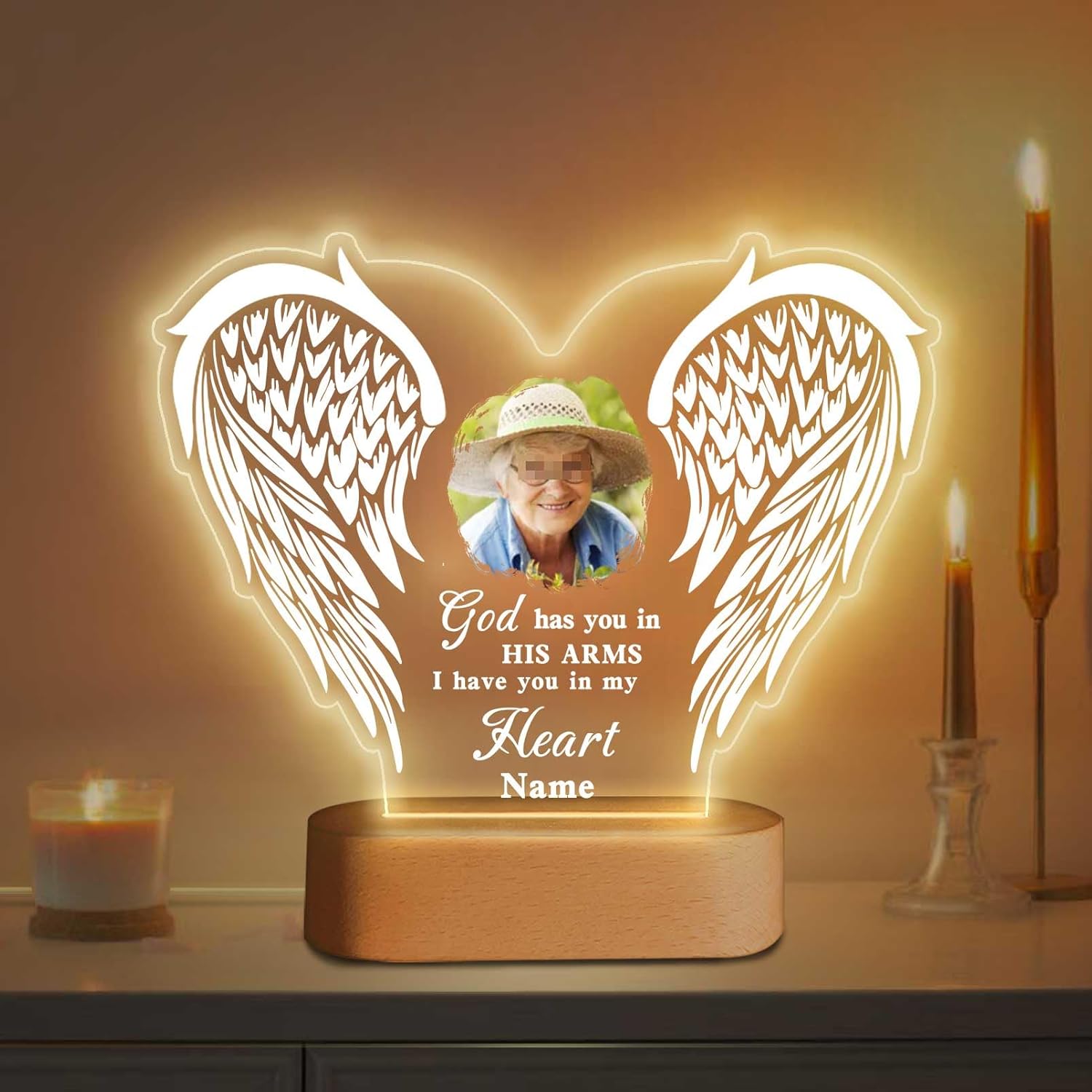 Customized Photo Night Light Acrylic Plaque Lamp