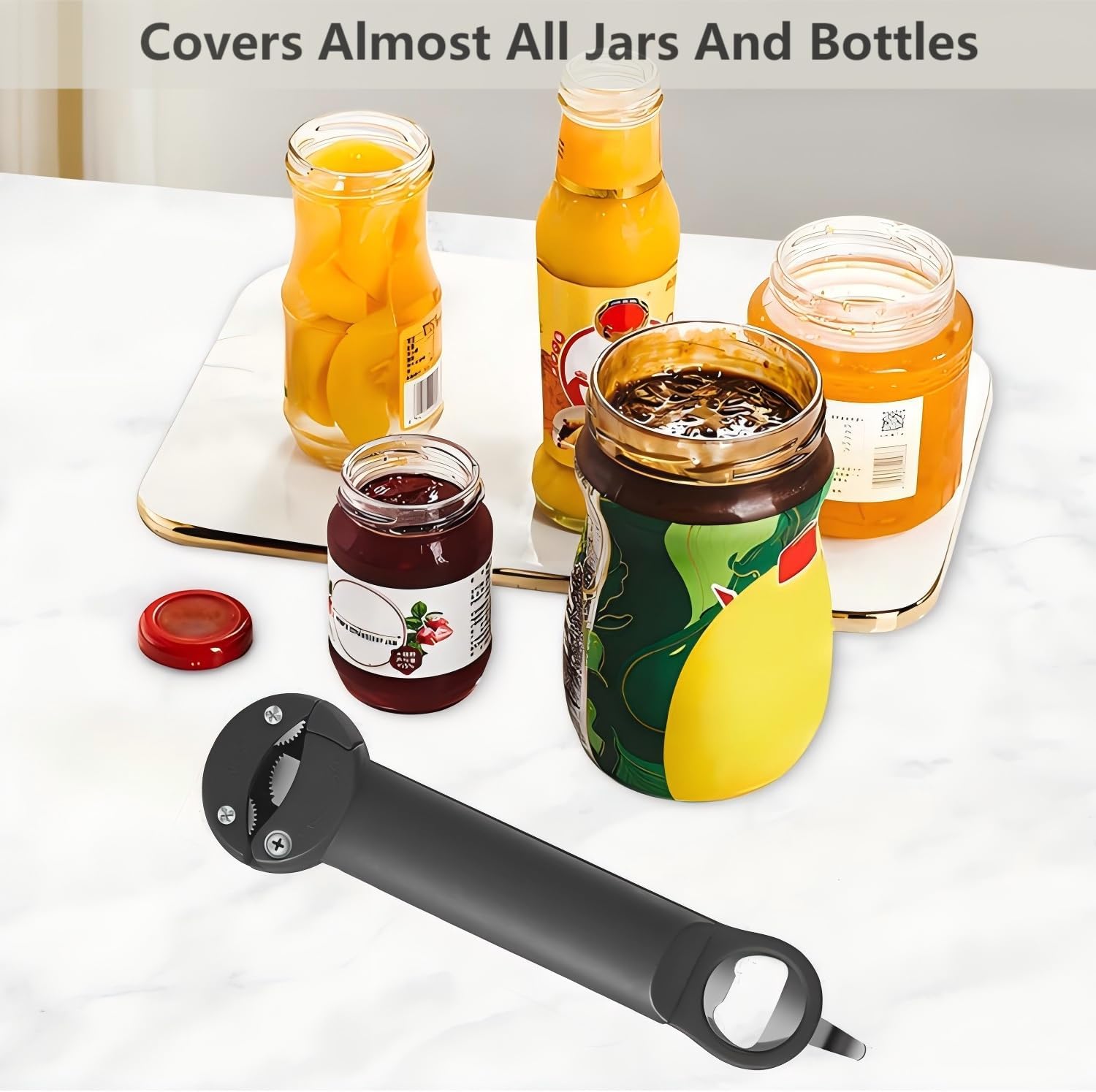 Multi-Function Retractable Bottle Can Opener Black