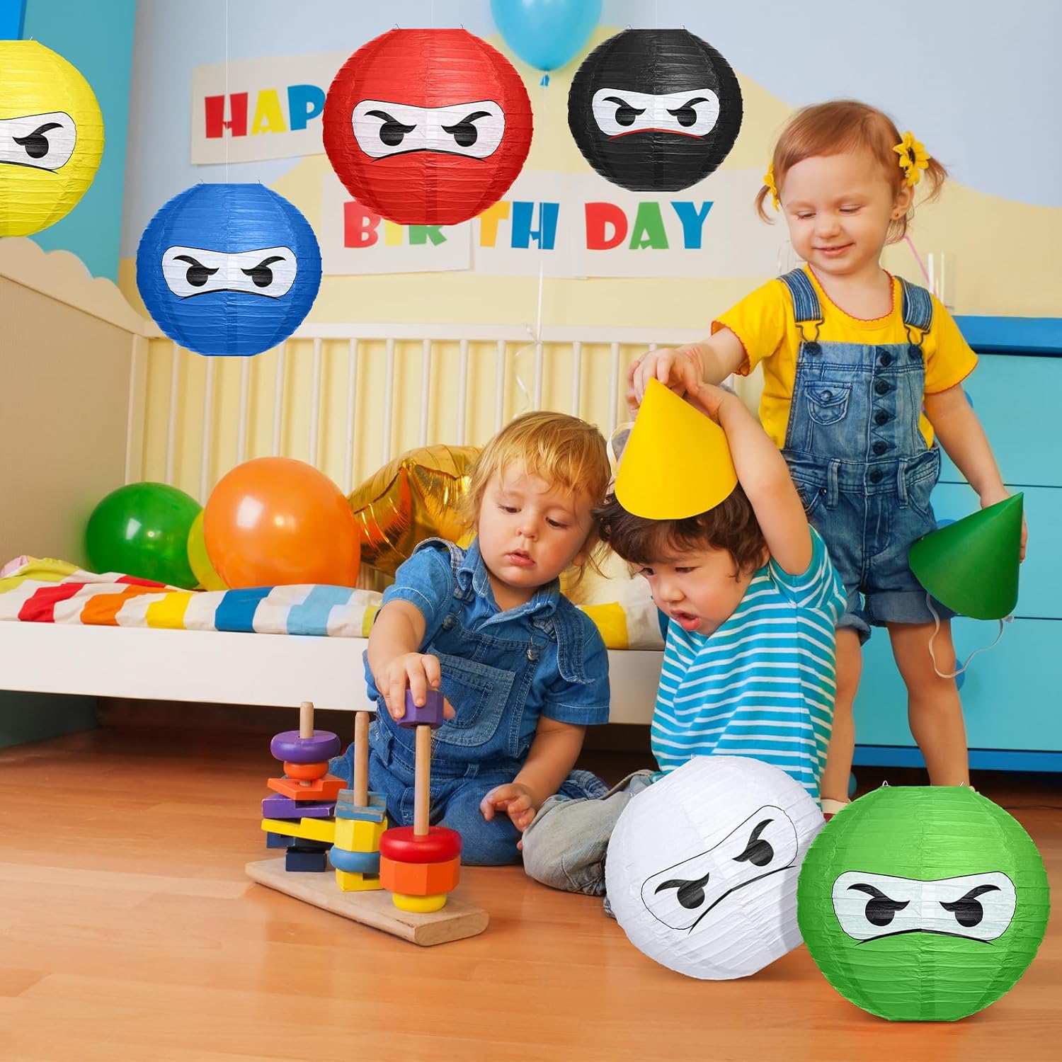 Glooglitter 6 Pcs Ninja Themed Paper Lanterns 12 Inch 1
