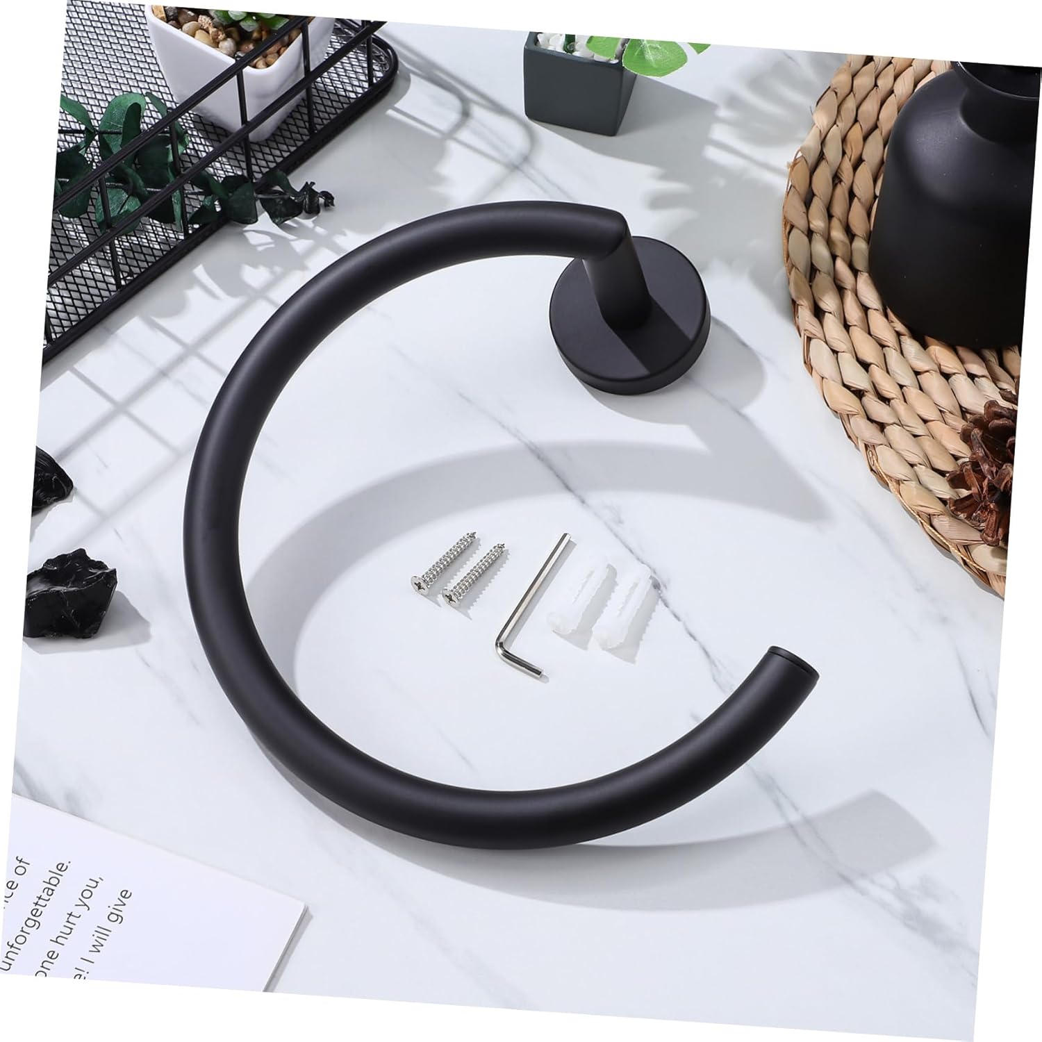 HOLIDYOYO Wall Mount Towel Ring Stainless Steel