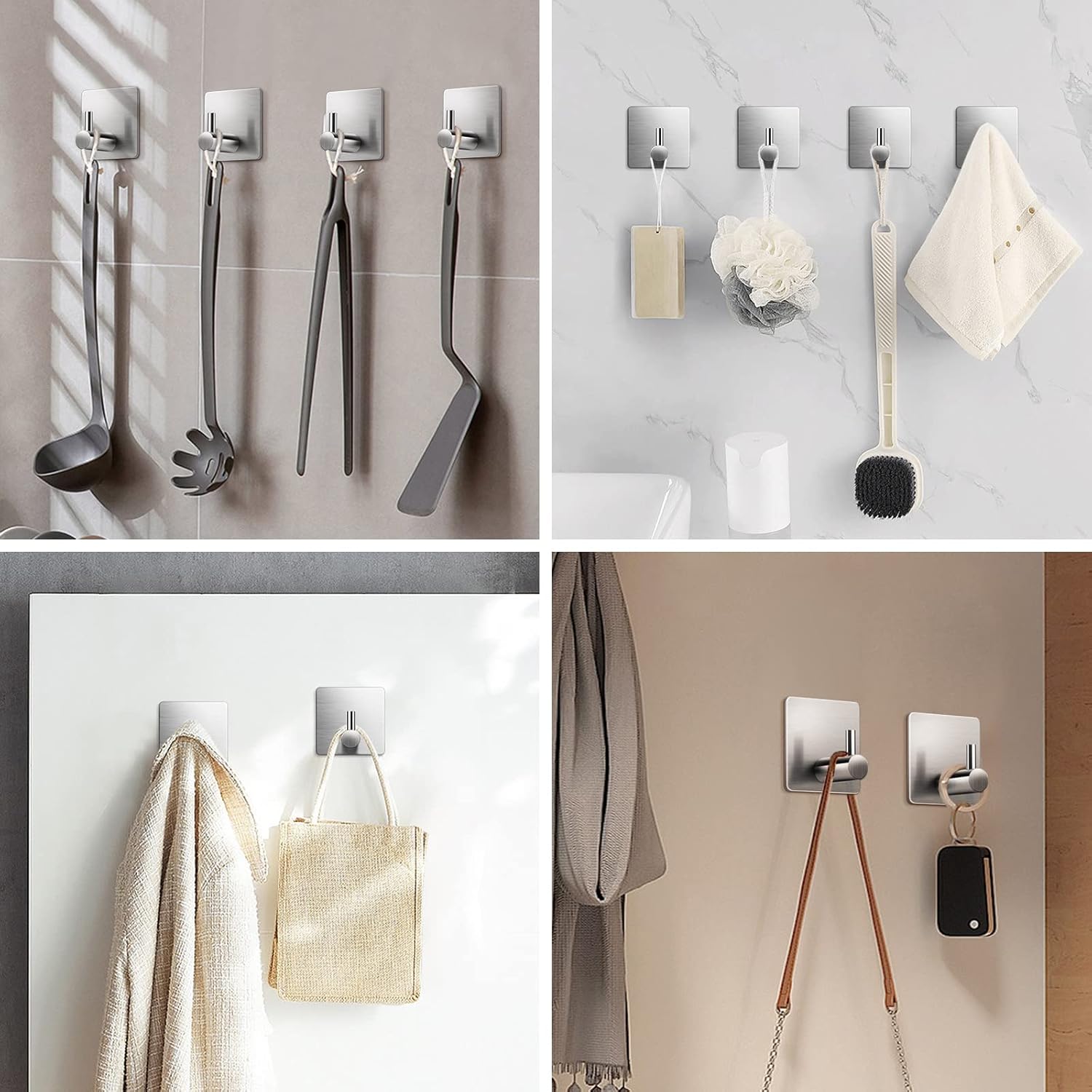Self Adhesive Hooks for Hanging Coats and Towels