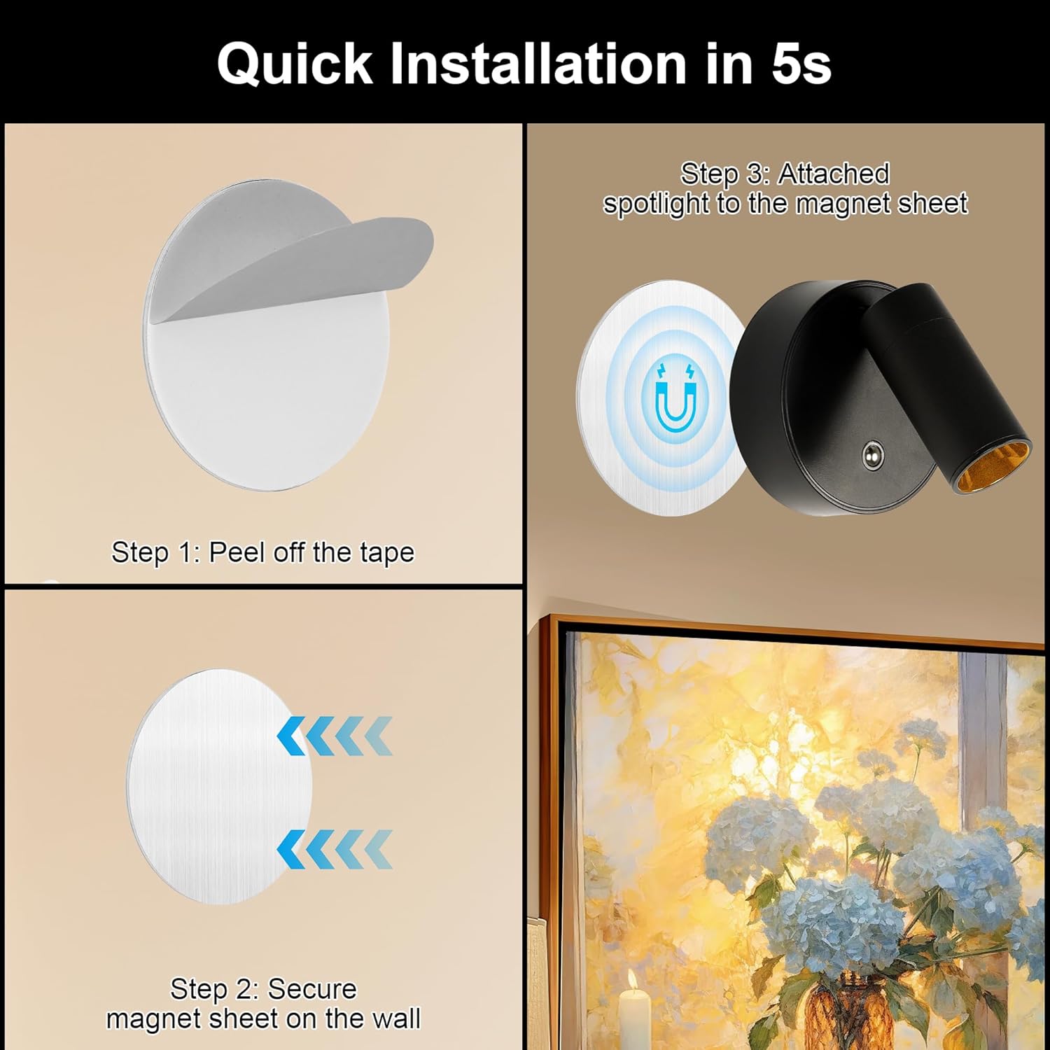 2-Pack Rechargeable LED Spotlight with Remote Control