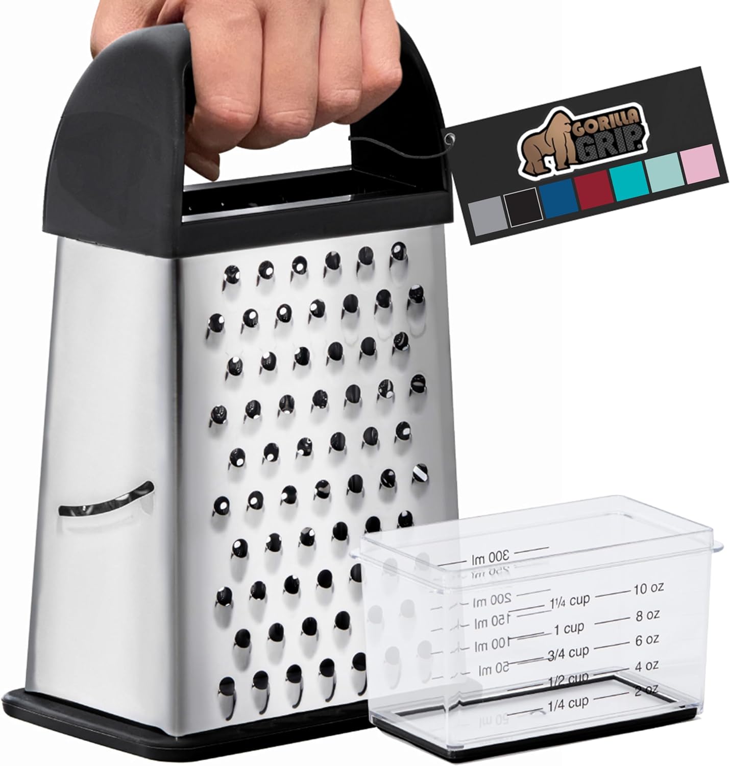 Gorilla Grip XL 4-Sided Cheese Grater with Container