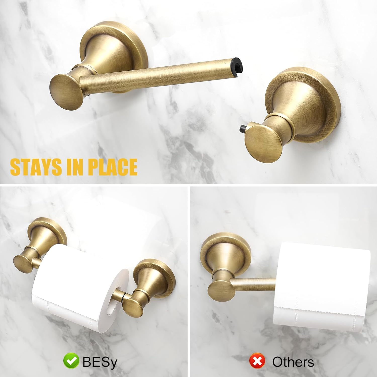 Sturdy Rust-Resistant Wall-Mounted Toilet Paper Holder