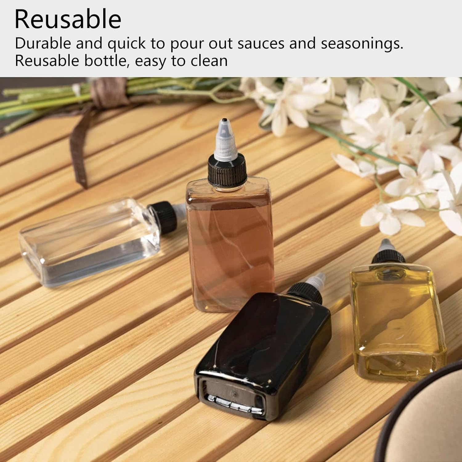 Cyrank 4 Pcs 100ML Twist Top Oil Dispenser Bottles for Camping Kitchen