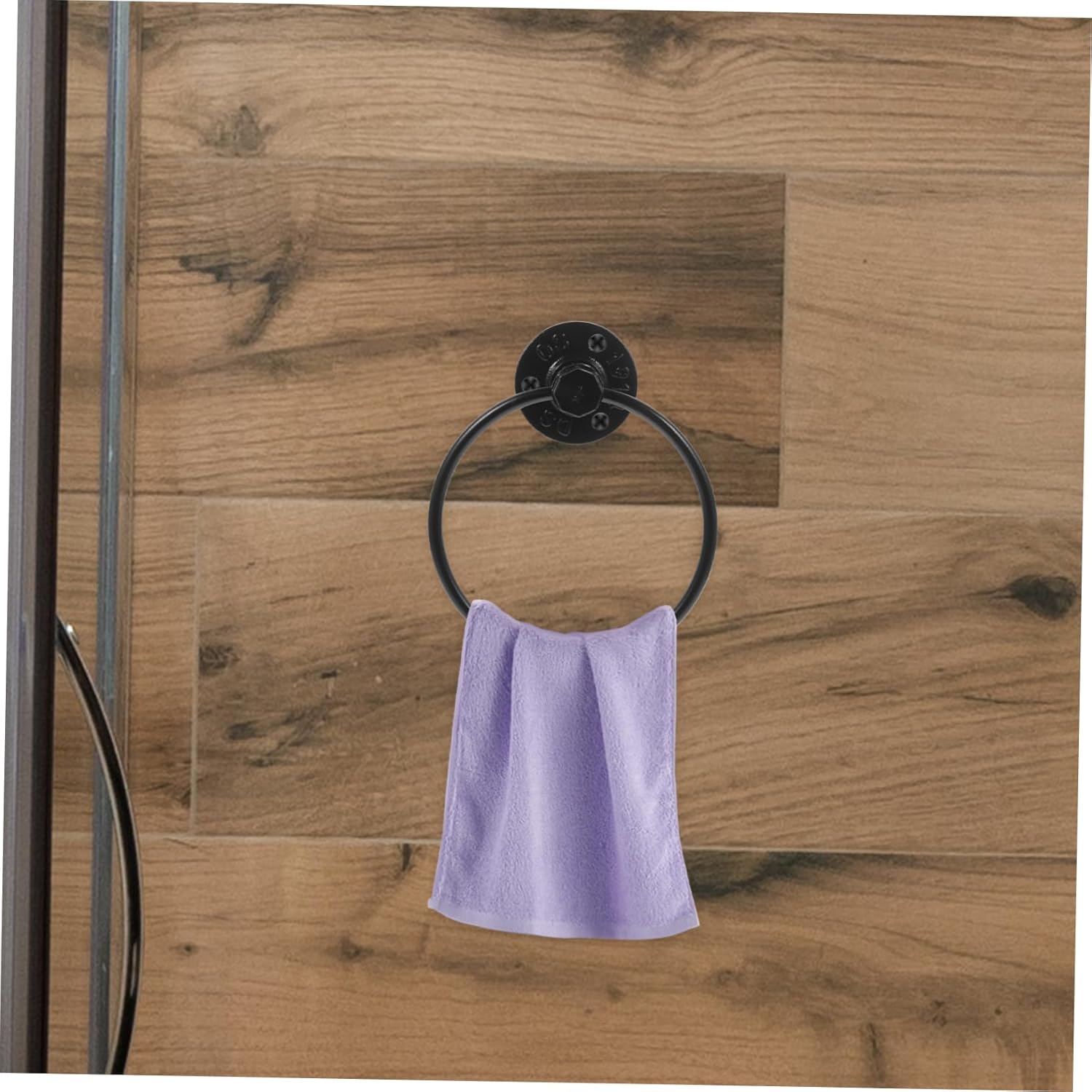 Alipis Matte Black Towel Ring Holder