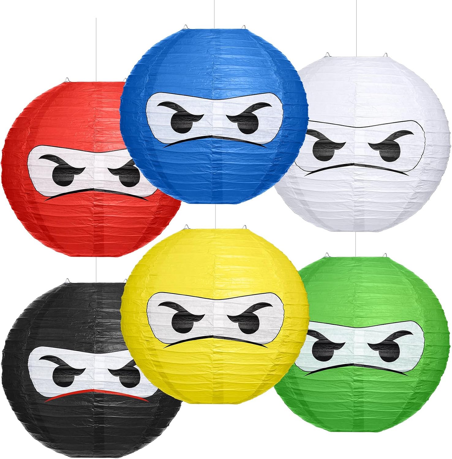 Glooglitter 6 Pcs Ninja Themed Paper Lanterns 12 Inch 1