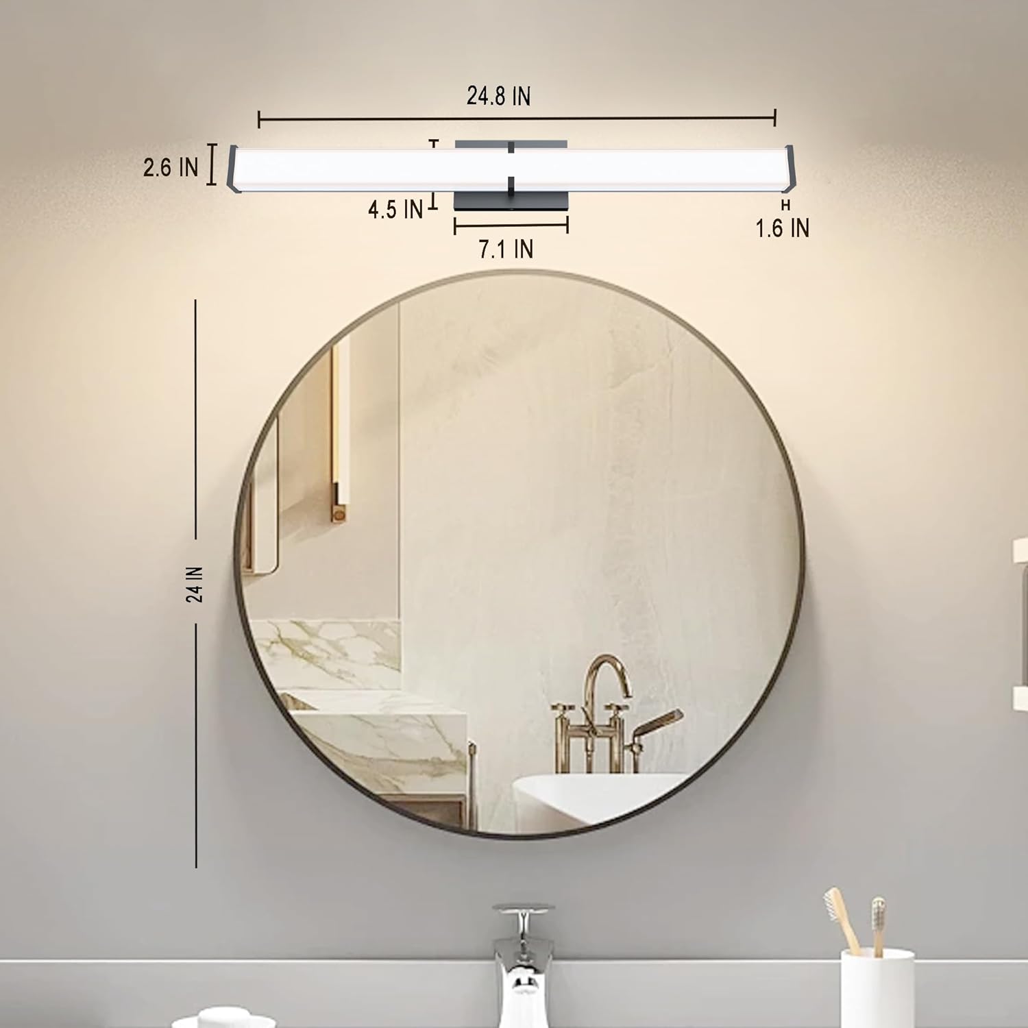 NOVELUX 248 Inch Dimmable Bathroom Vanity Light