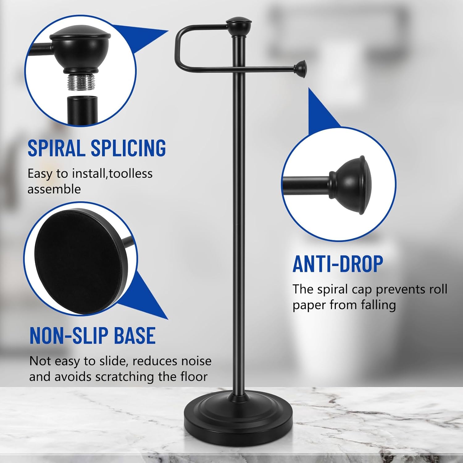 Lanburch Heavy Duty Toilet Paper Holder Stand