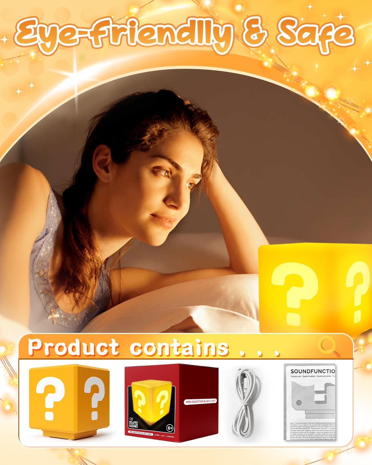 NESIMY Super Bros Night Light with Game Sounds