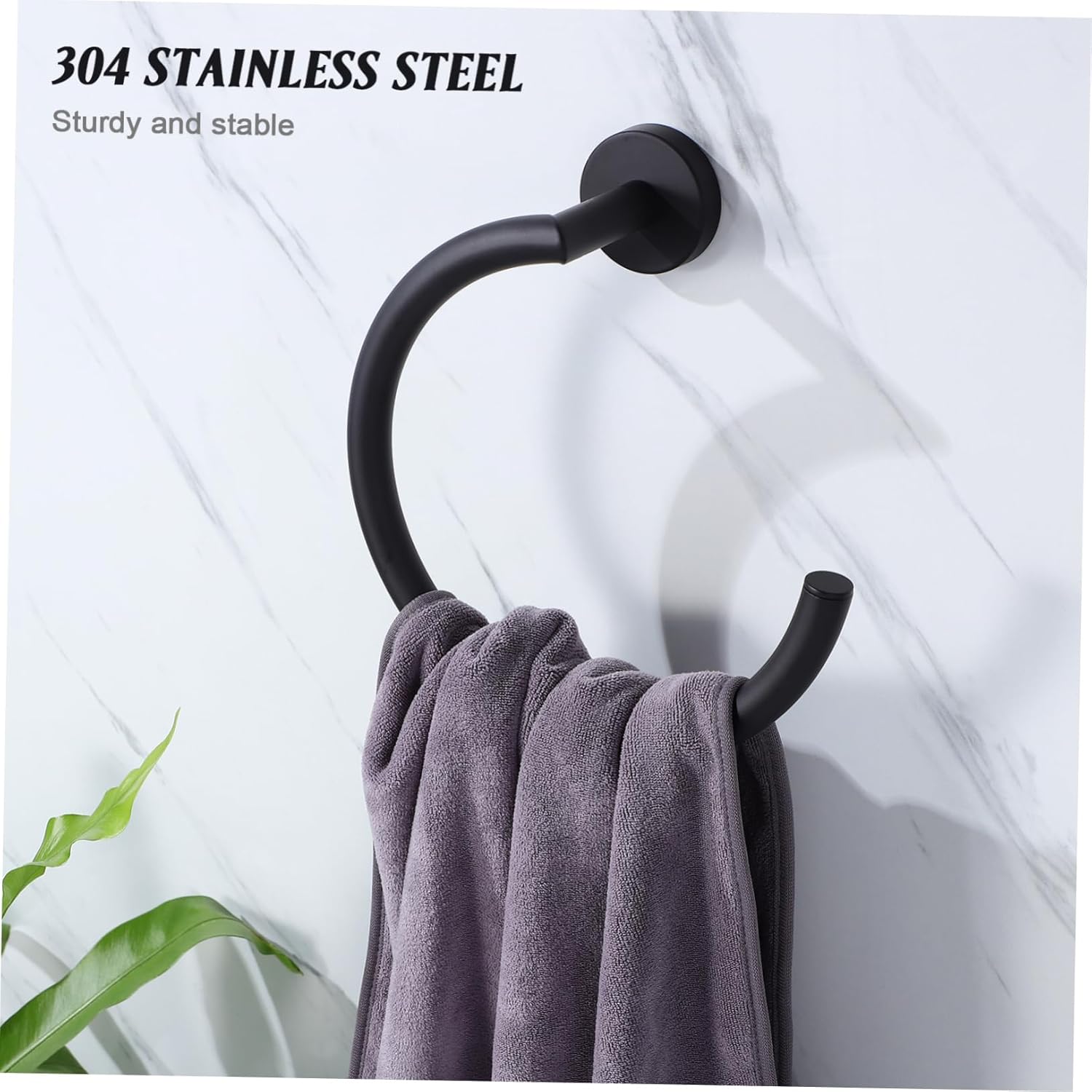 HOLIDYOYO Wall Mount Towel Ring Stainless Steel