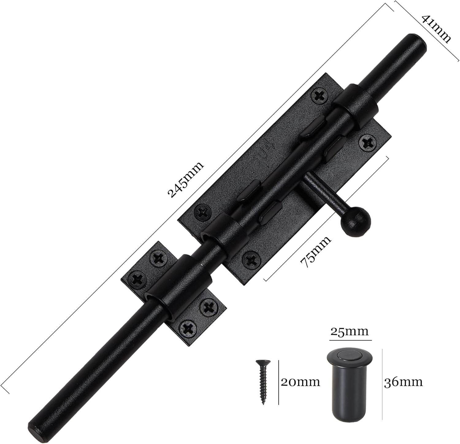 Barrel Bolt Latch Outdoor Gate Hardware