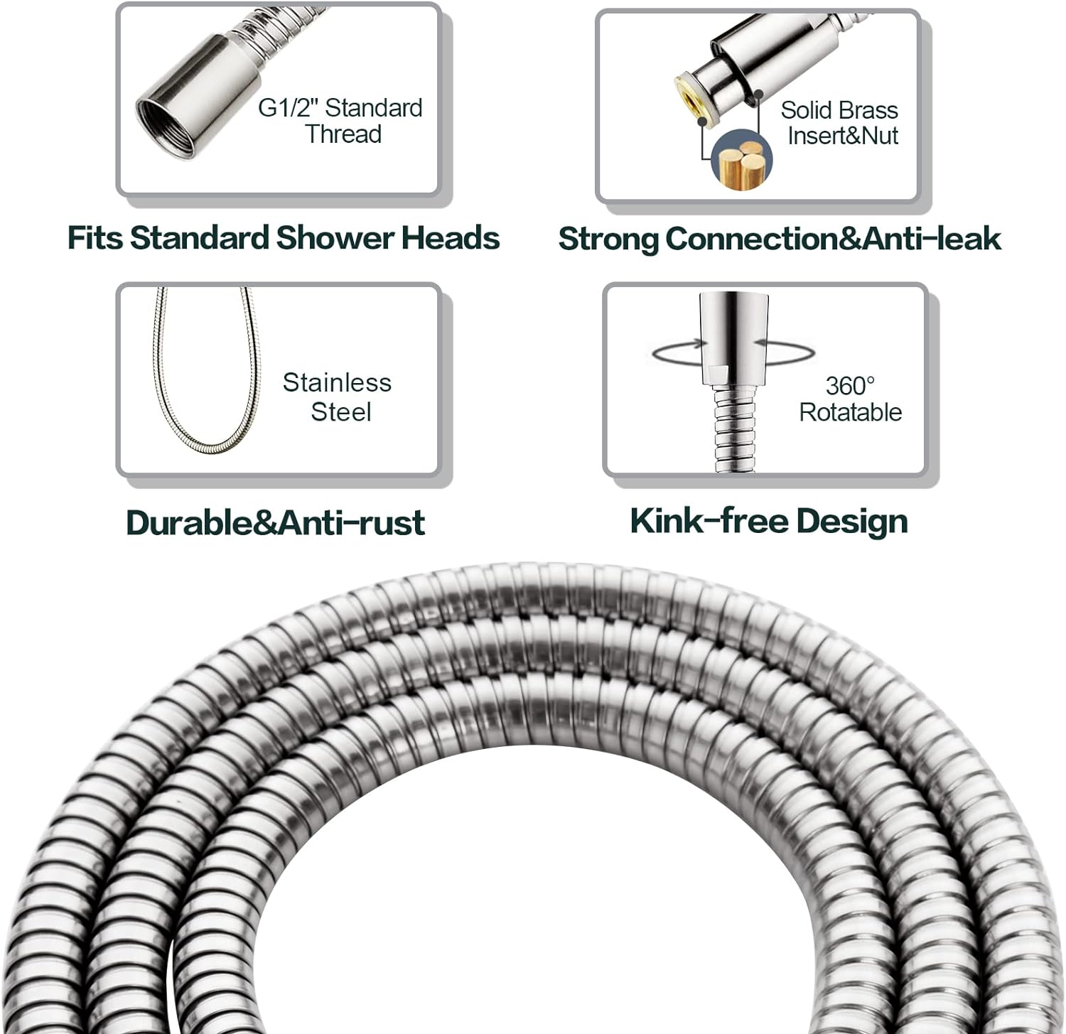 Bright Showers Dual Shower Head Grab Bar Set