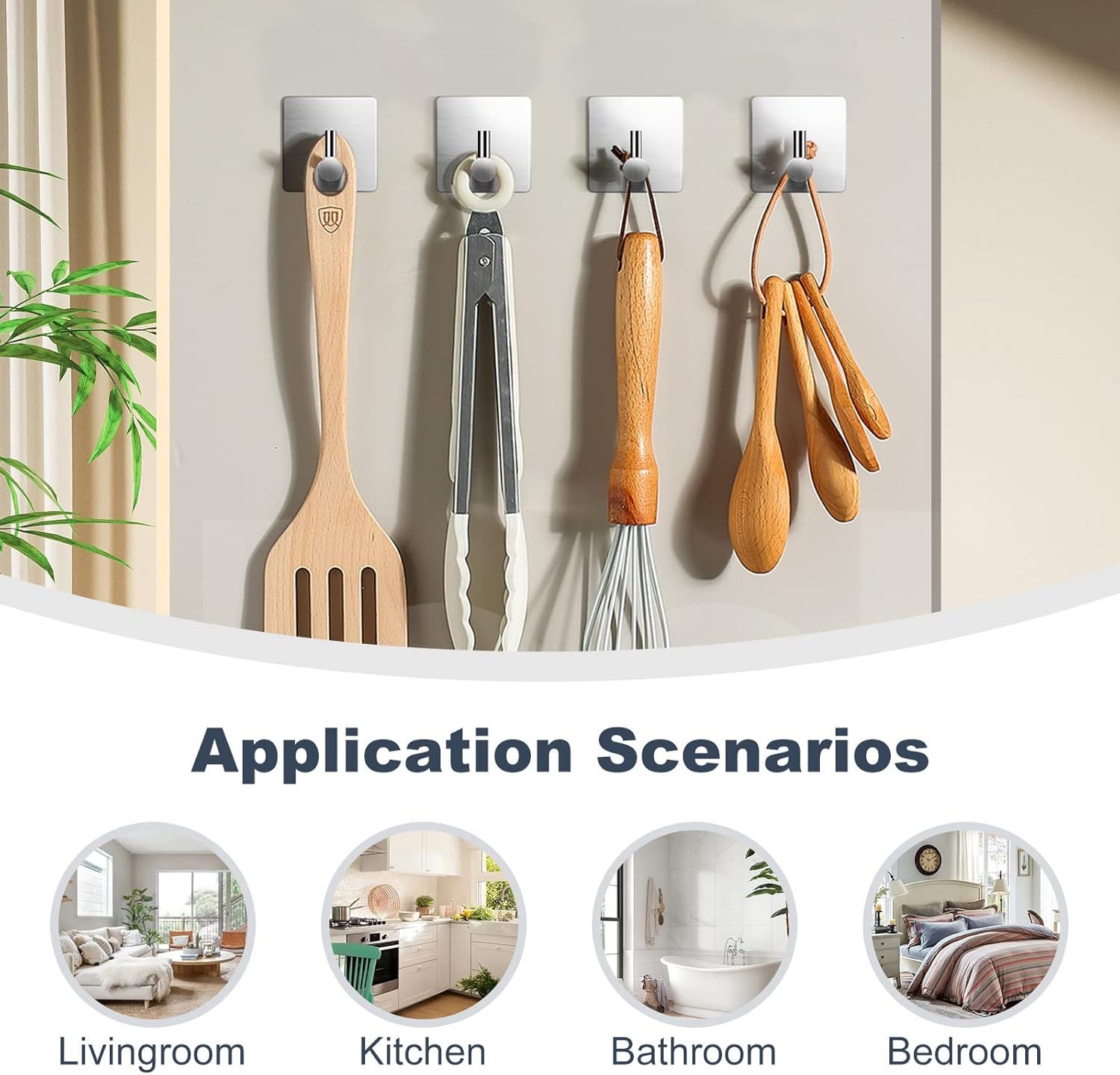 Self Adhesive Hooks for Hanging Coats and Towels