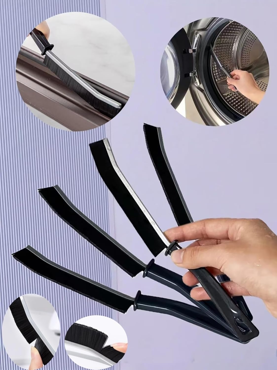 Hard Bristle Crevice Cleaning Brush 15-Degree Angle for Kitchen and Toilet