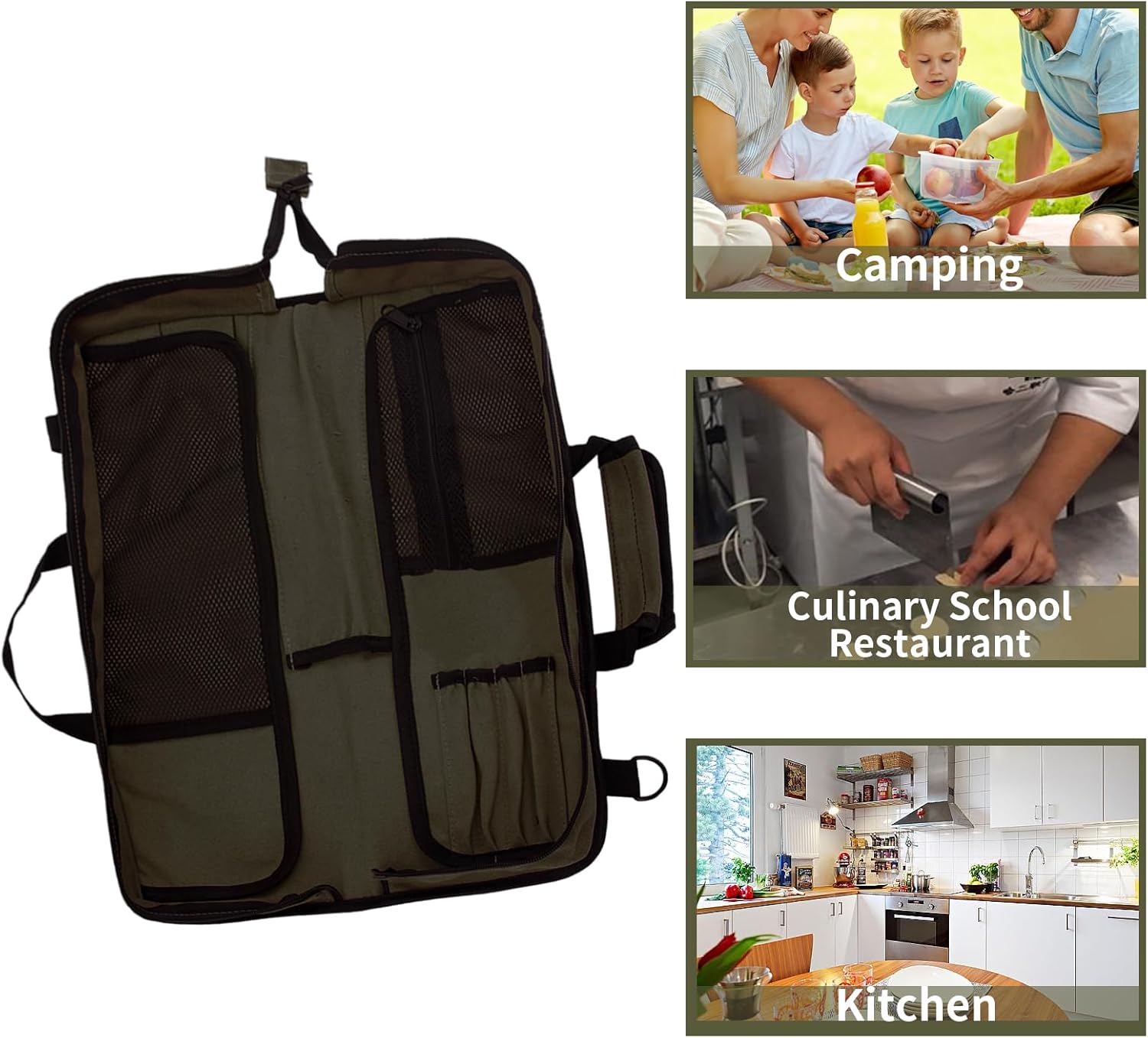EHRGK Chef Knife Roll Bag with 13 Slots