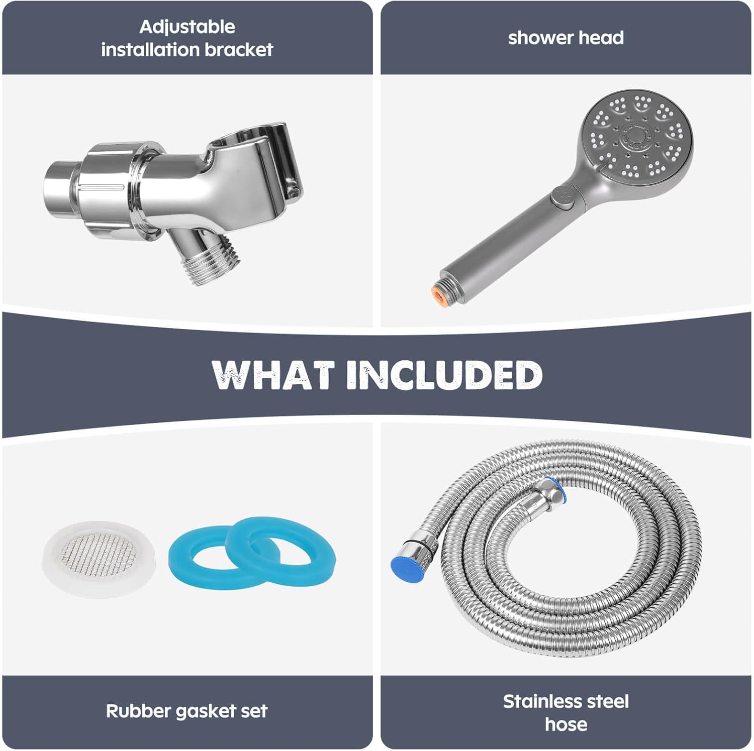 Fast-Flowing Self-Cleaning Pressure-Saving Handheld Shower Head