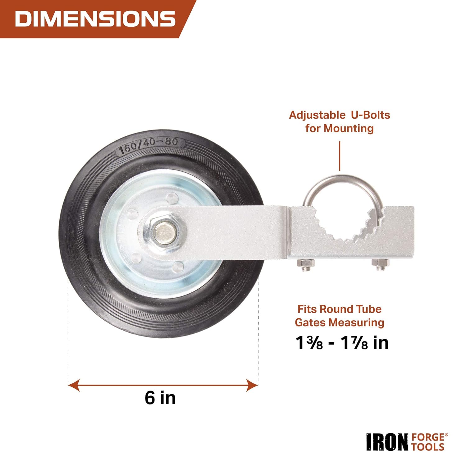 Durable 6-Inch Steel Fence Gate Wheel