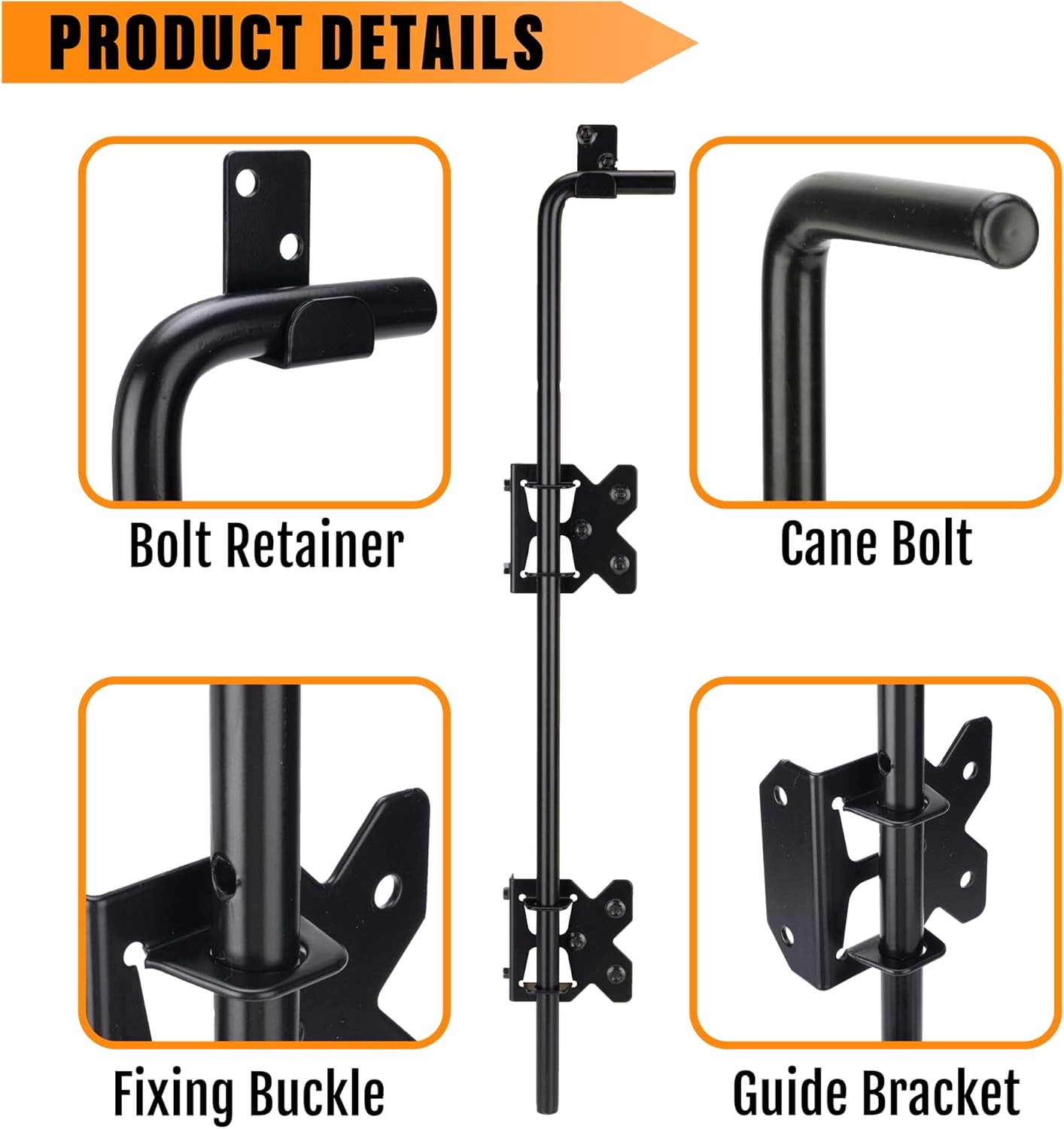 Upgrade 18 Heavy Duty Cane Bolt Gate Drop Rod
