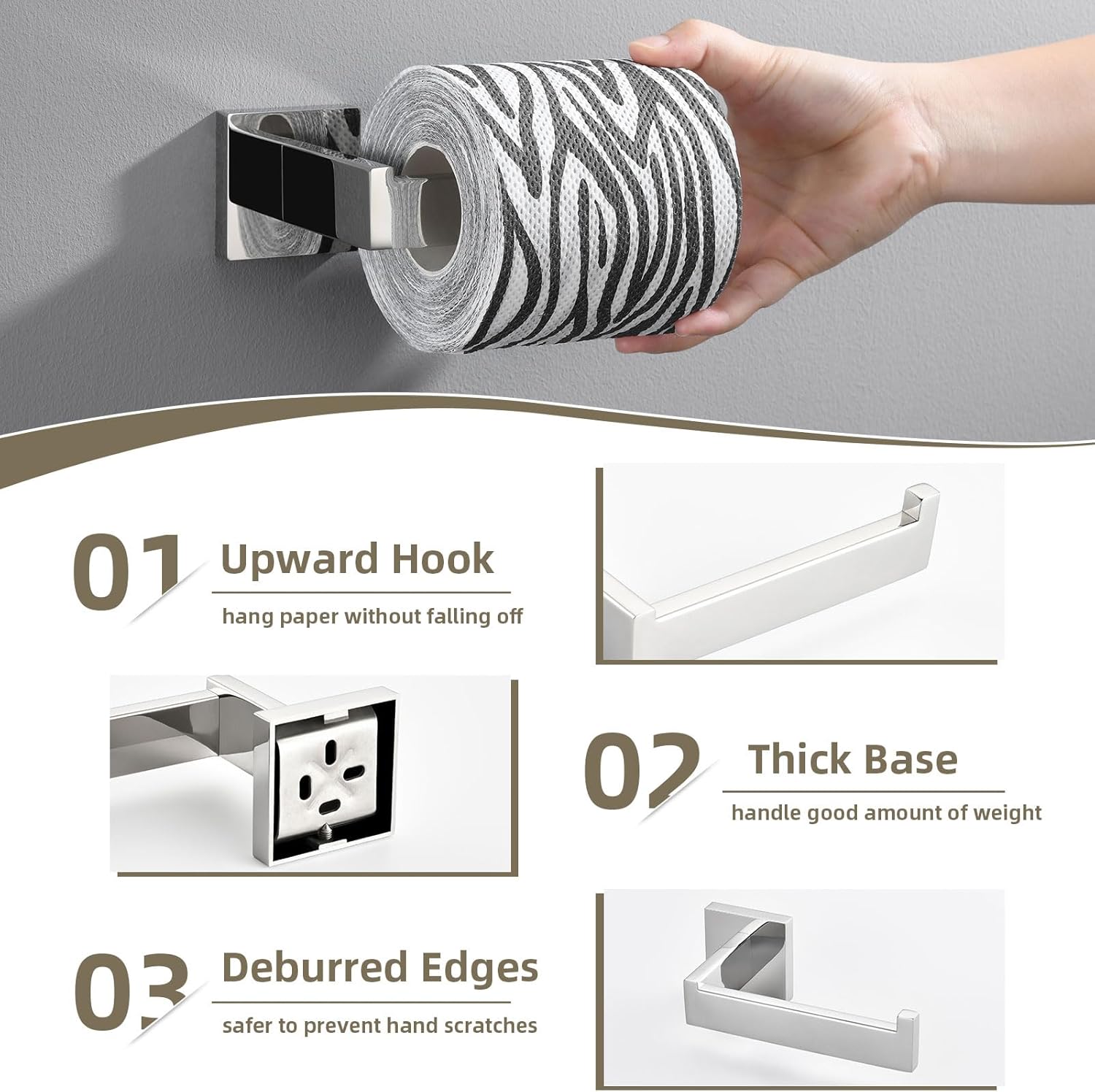 Suyar 4-Piece Chrome Bathroom Hardware Set