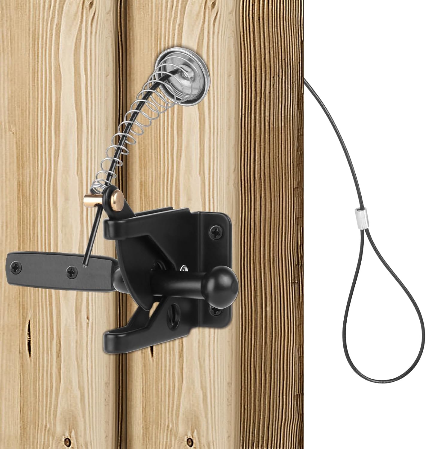 Durable Self-Locking Gate Latch with Stainless Steel Spring