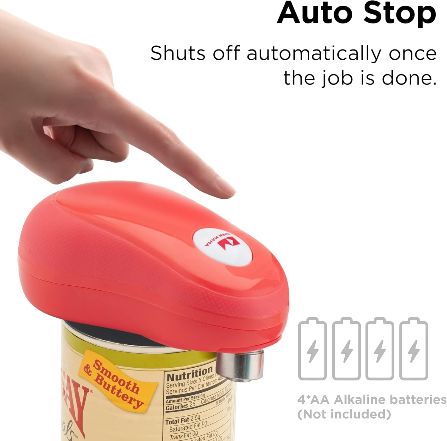 Kitchen Mama One Touch Electric Can Opener - Red 1
