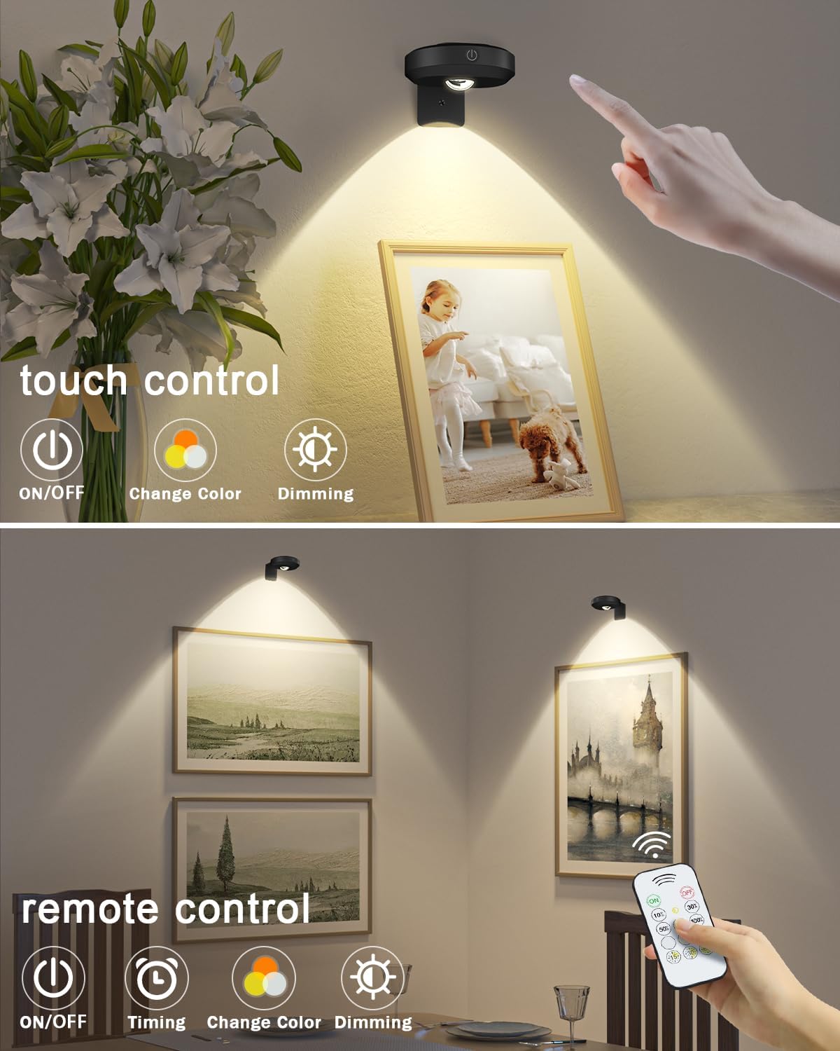 WILLED 3 Pack Picture Frame Lights with Remote