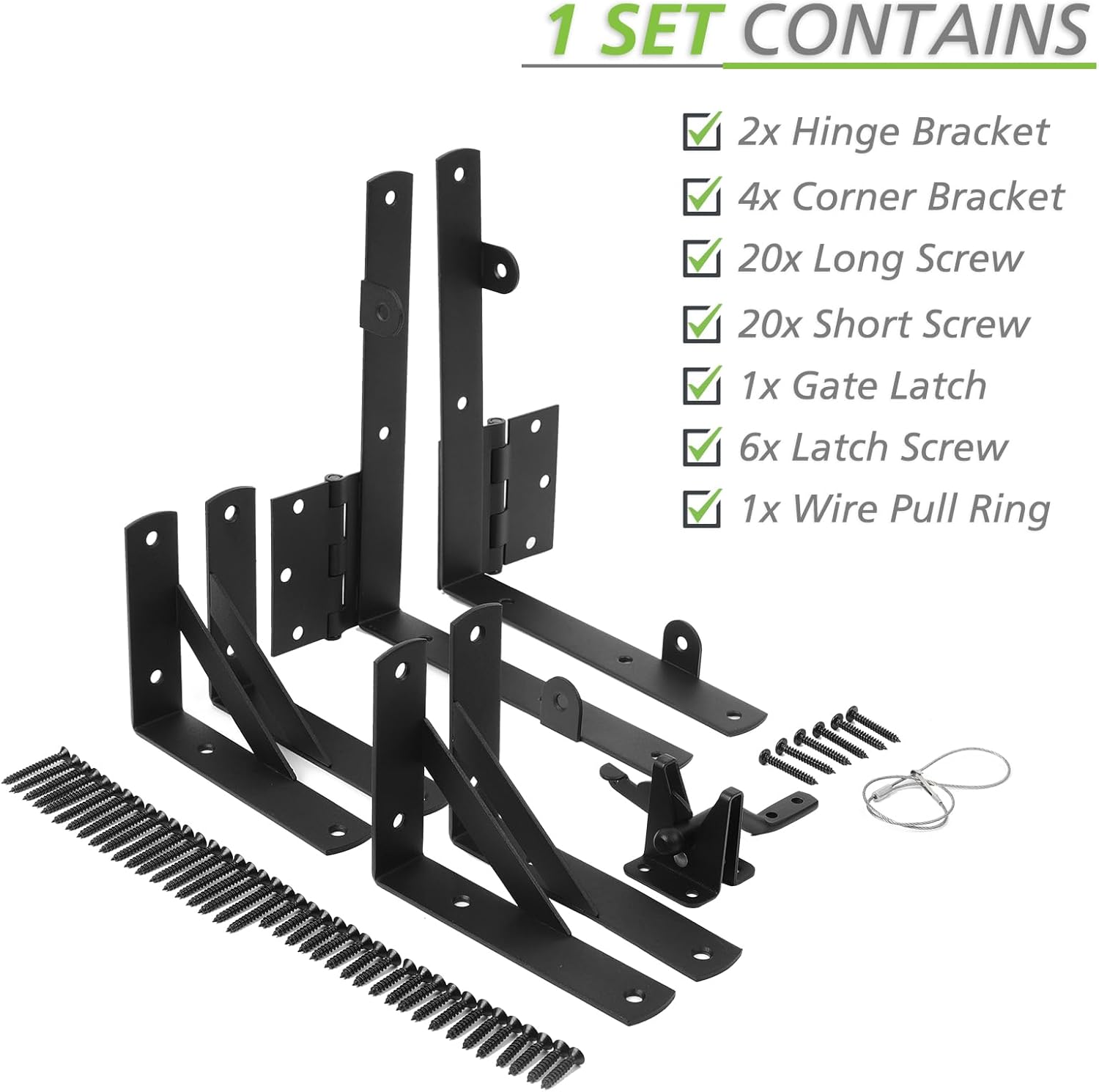 Anti-Sag Fence Gate Kit Set of 2 for Wooden Fences