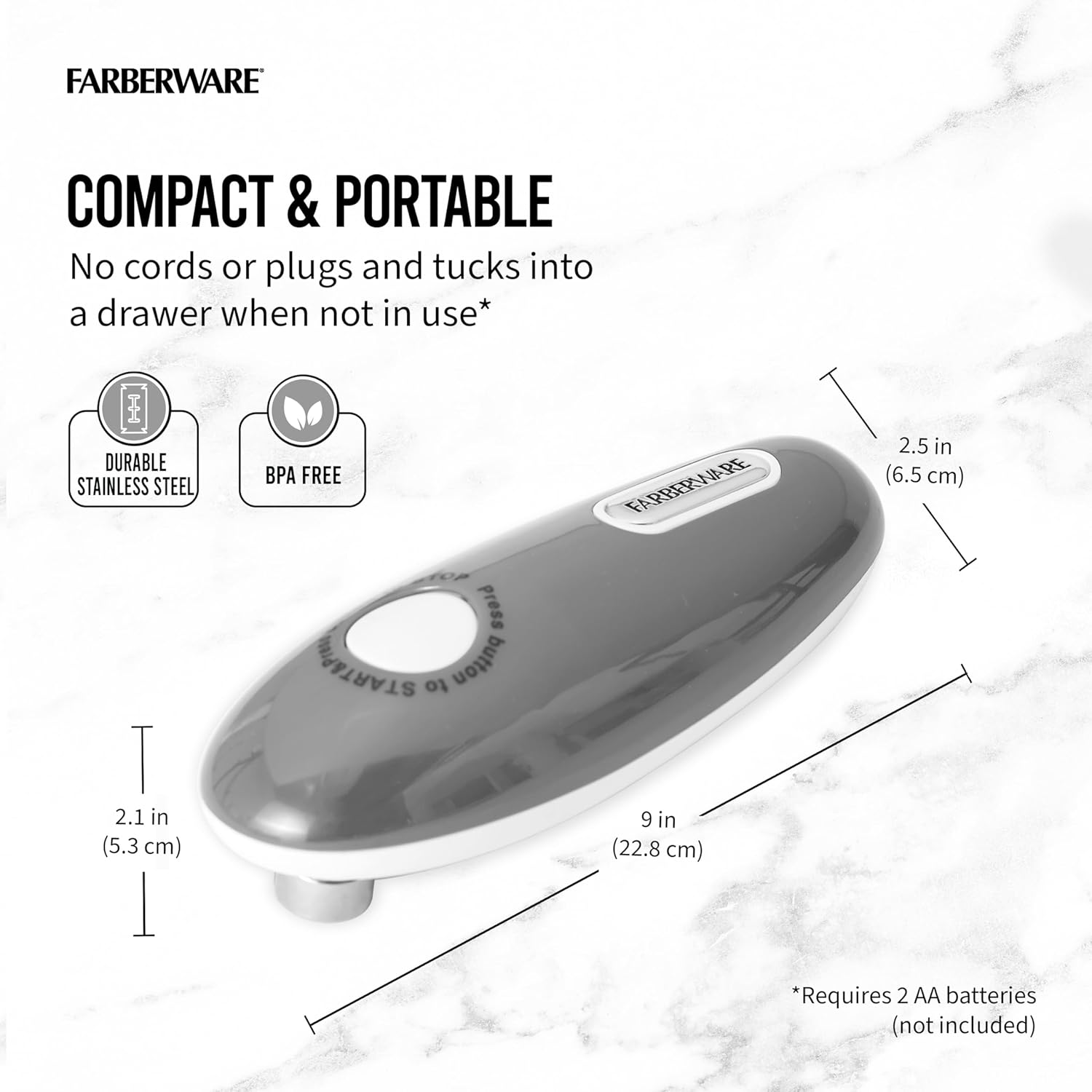 Farberware Hands-Free Electric Can Opener with Magnet