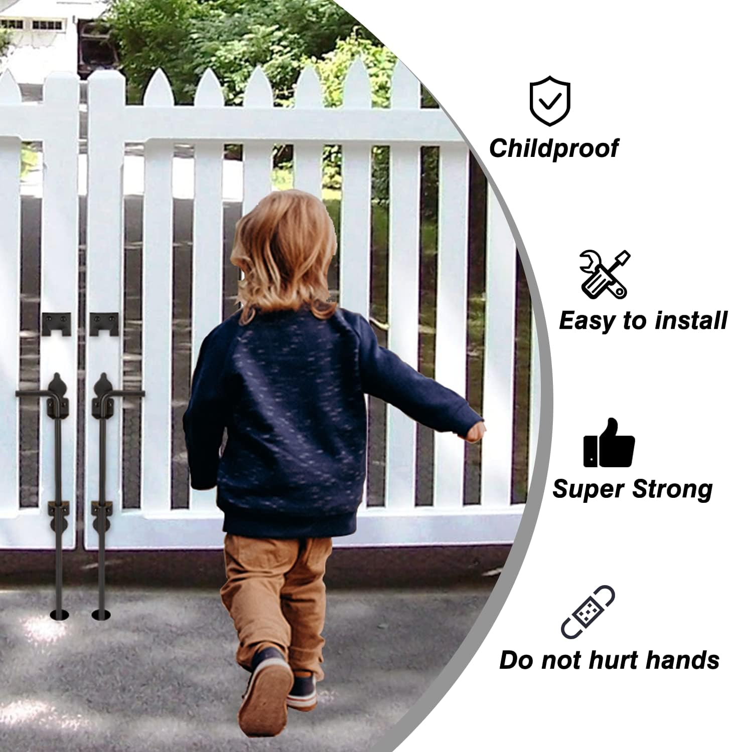 Sturdy 18 Cane Bolt Gate Stopper Black