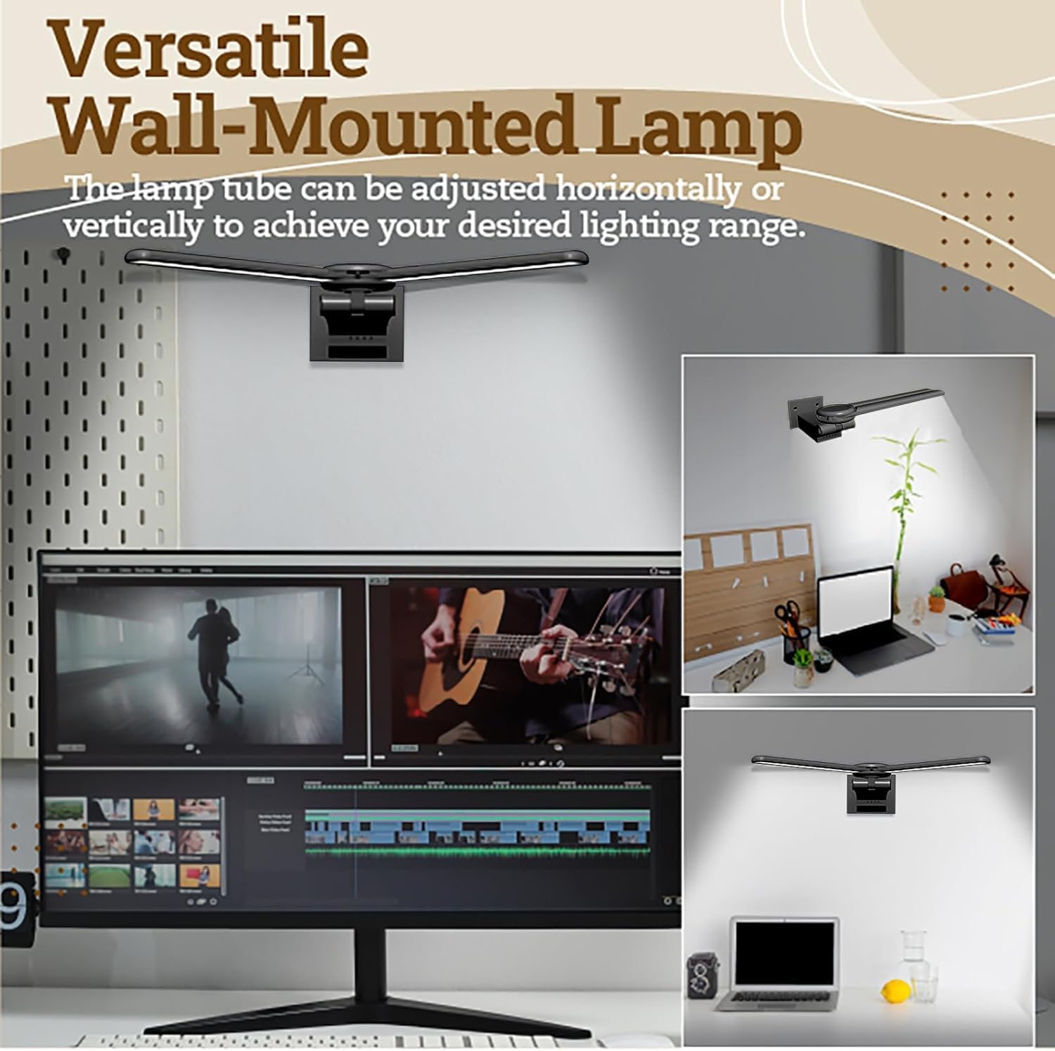 Cotaros 2 Pack Rechargeable Picture Light with Timer and Dimmer Black
