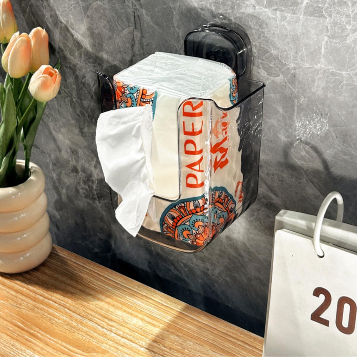 Multi-Functional Wall-Mounted Tissue Box No Punching Suction Cup