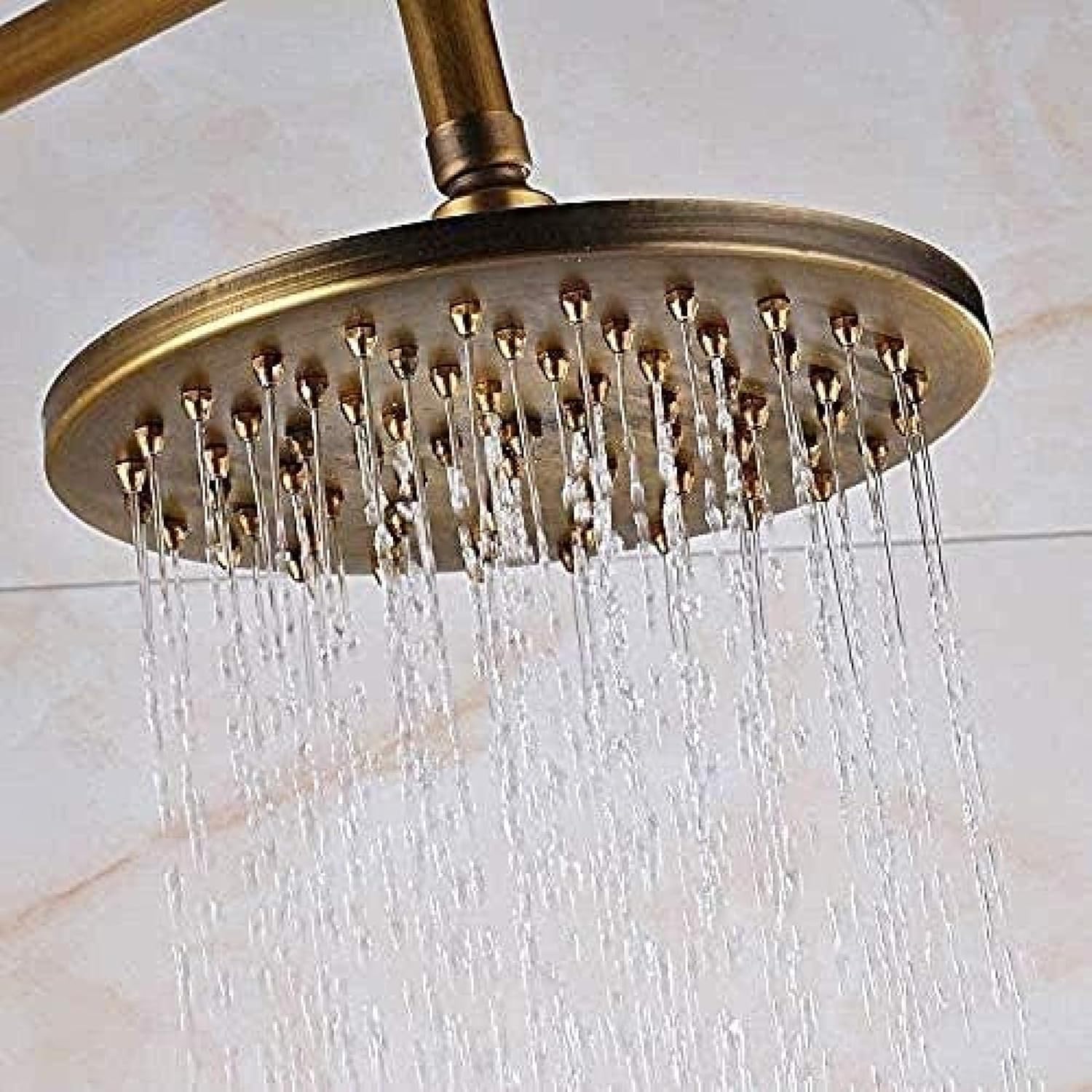 Antique Brass Handheld Shower Head with Storage Basket