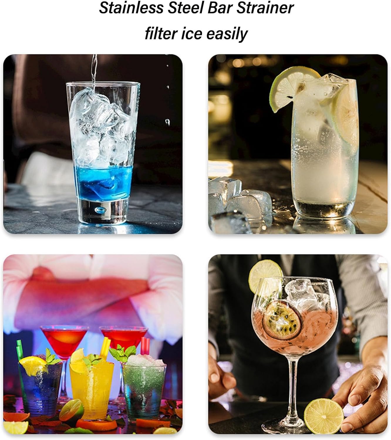 Jwthee Gold Cocktail Strainer for Bars Home