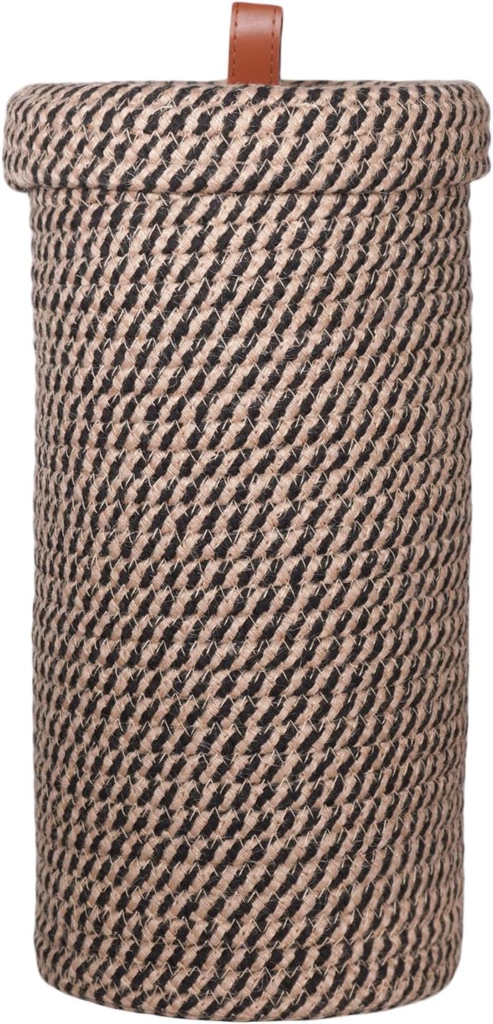 Luxury Jute Black Toilet Paper Holder