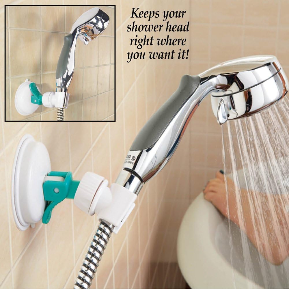 Handheld Shower Head Holder with Wall-Mount Silver