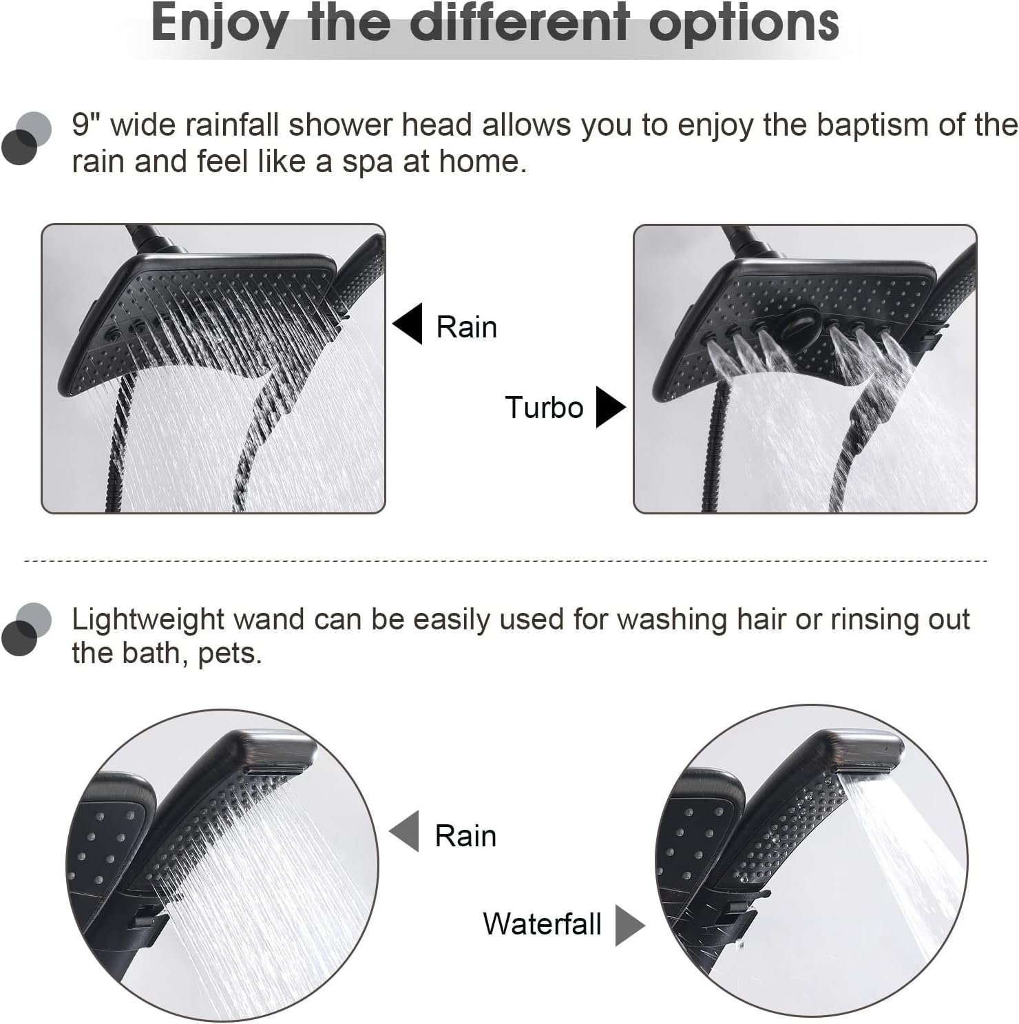 BRIGHT SHOWERS Dual Shower Head Combo Set