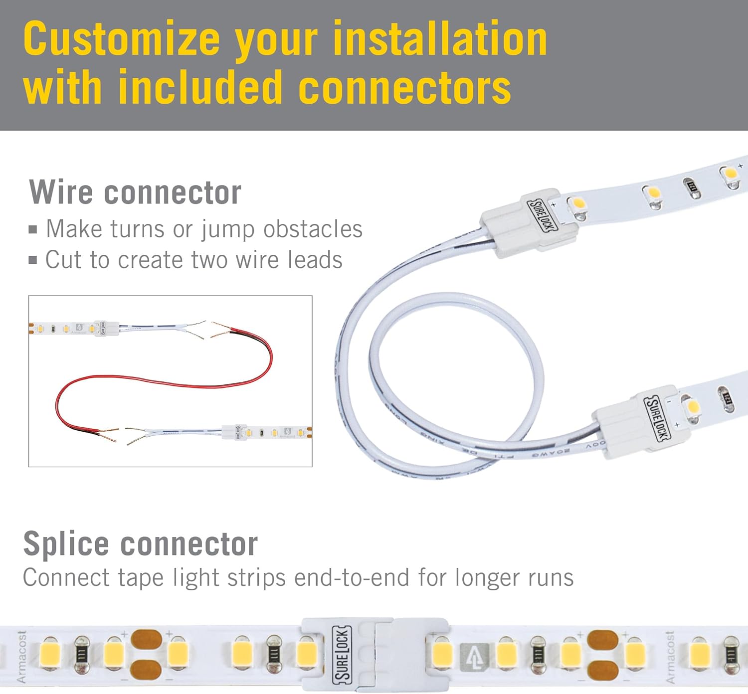Armacost Lighting 164 ft LED Tape Light Dimmable Soft White 2700K