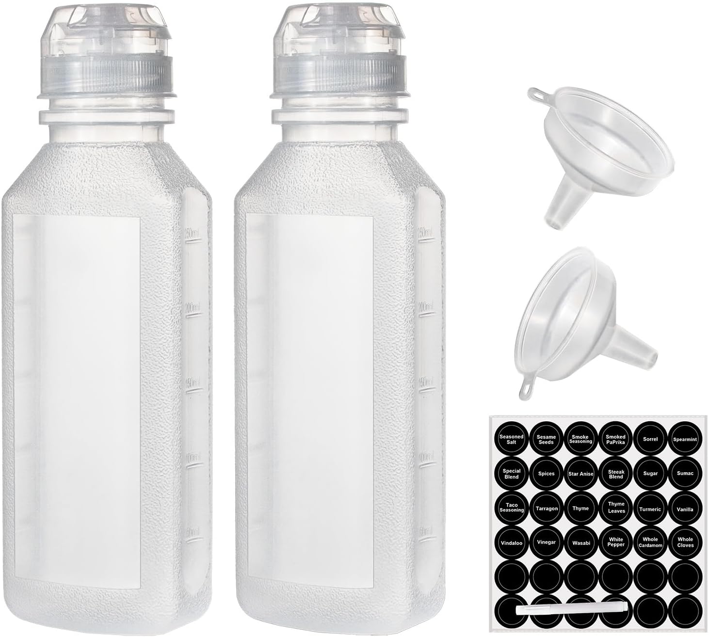 Uceoo 2 Pack Oil Dispenser Bottles with Funnels and Labels