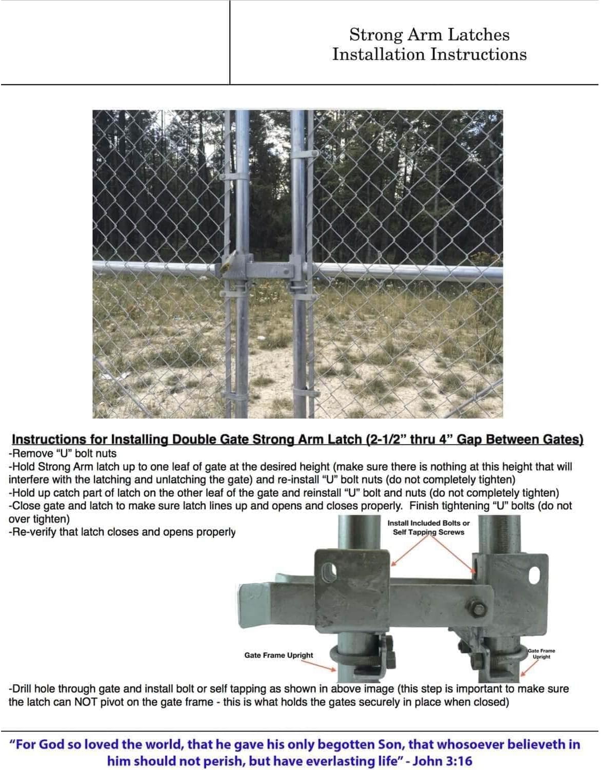 Safe Strong Chain Link Gate Latch