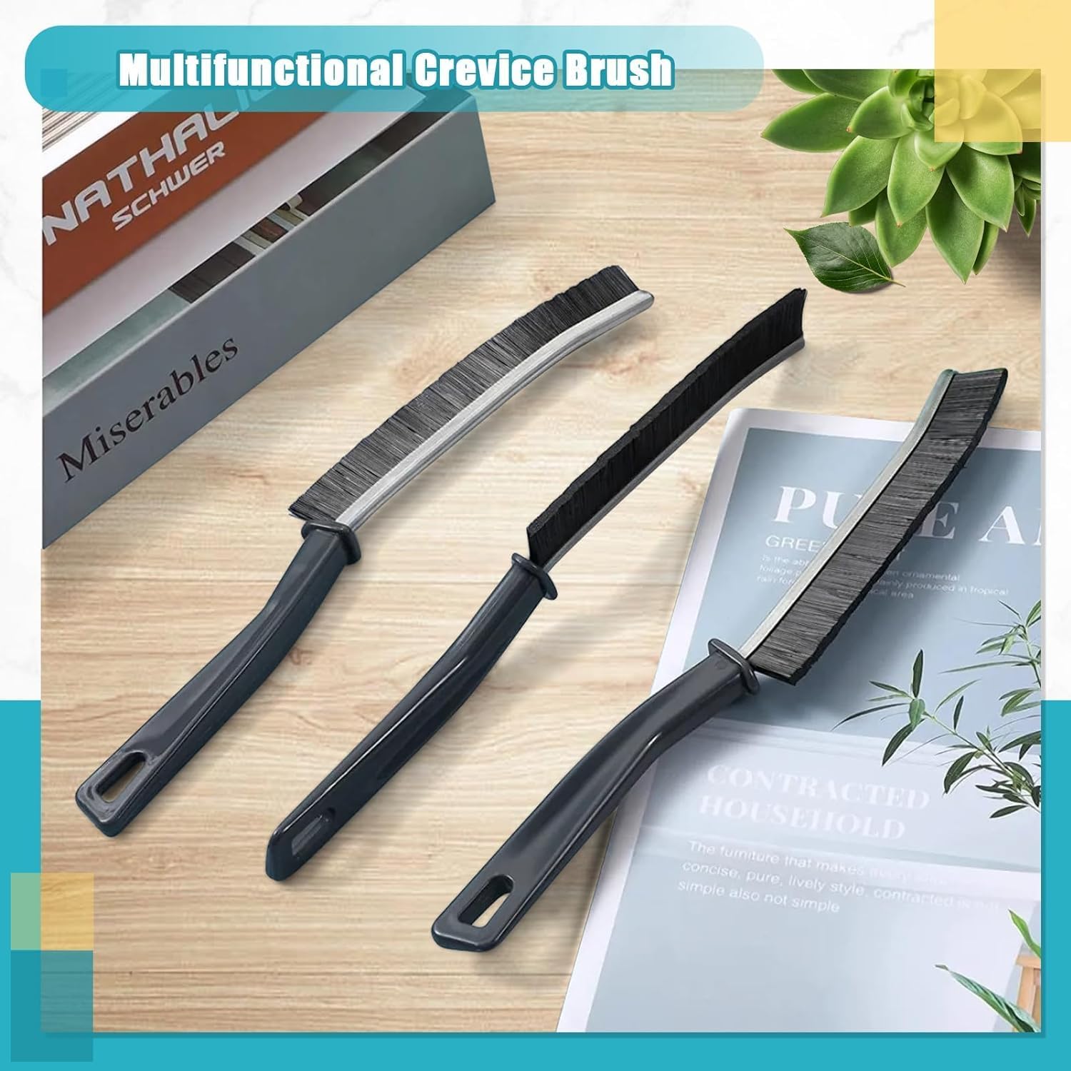 Merkia 5 Pcs Hard Bristle Crevice Cleaning Brush Set
