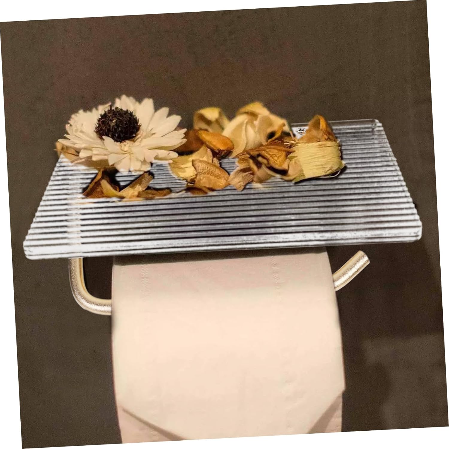OSALADI Wall-Mounted Paper Towel Holder with Phone Shelf Durable and Space-Saving