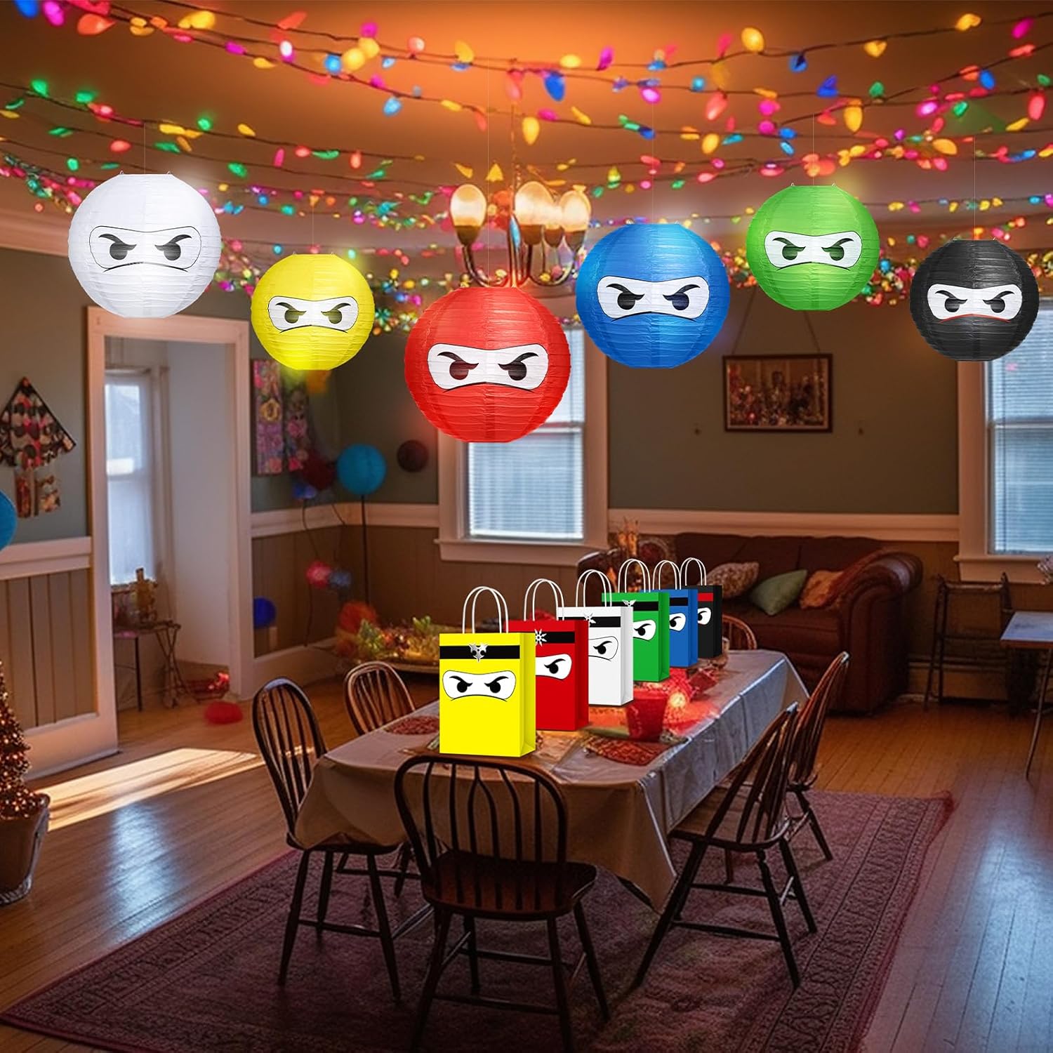 Glooglitter 6 Pcs Ninja Themed Paper Lanterns 12 Inch 1