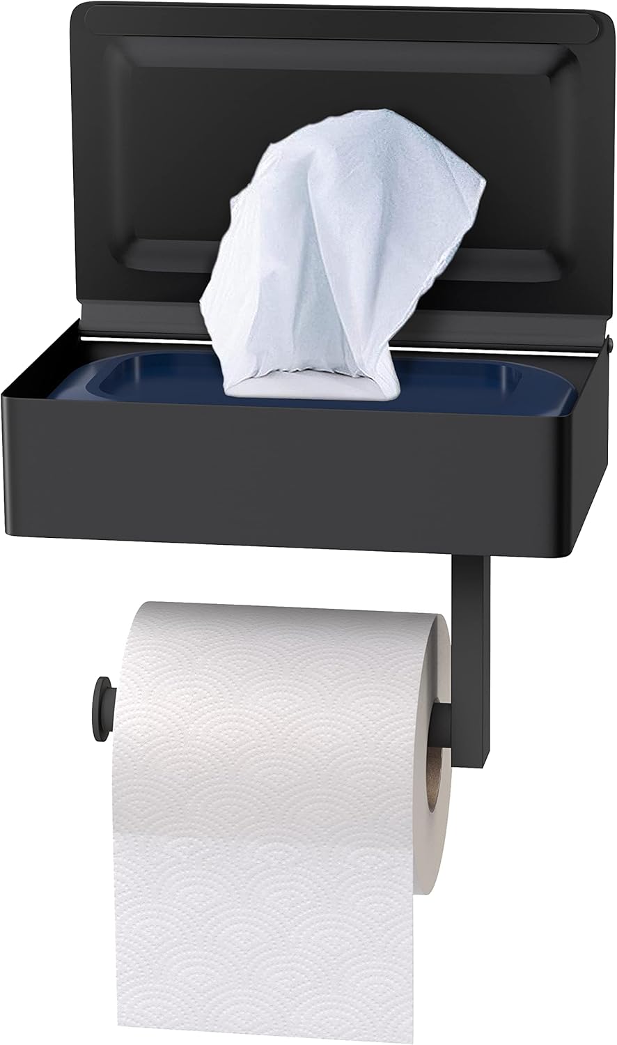 Matte Black Self-Adhesive Toilet Paper Holder