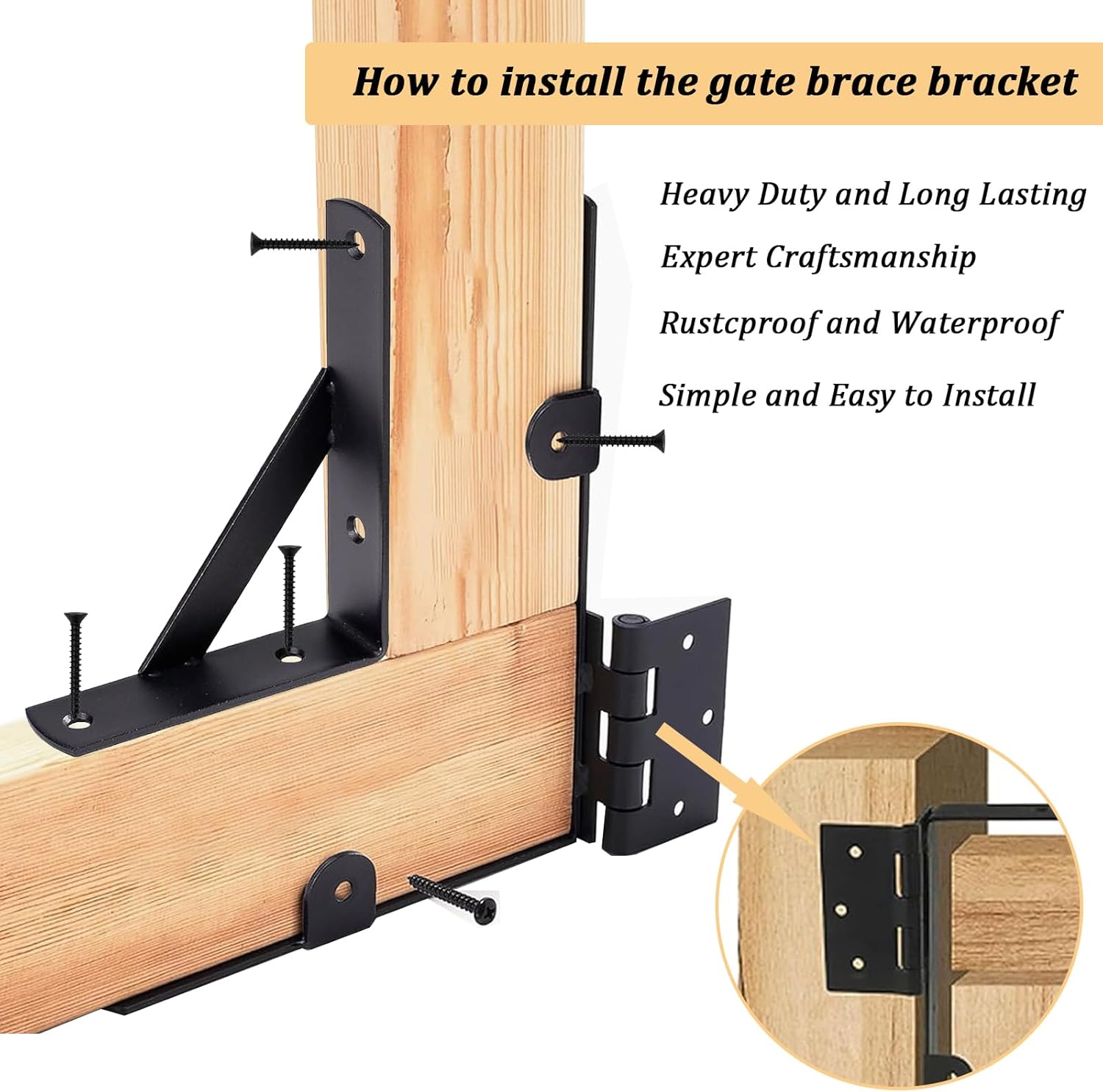 Heavy Duty Fence Gate Kit - Anti Sag Rust-Proof
