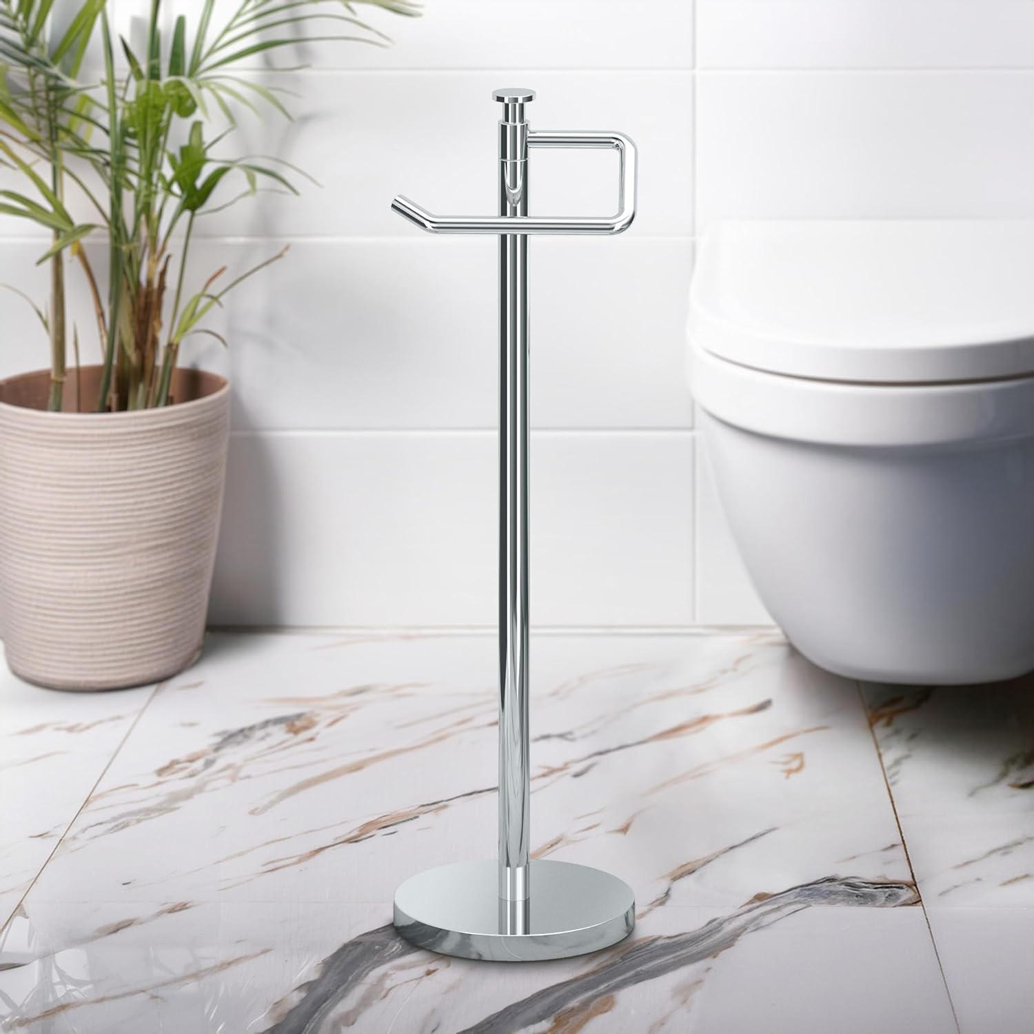 Gatco 1435C Chrome Freestanding Toilet Paper Holder 1