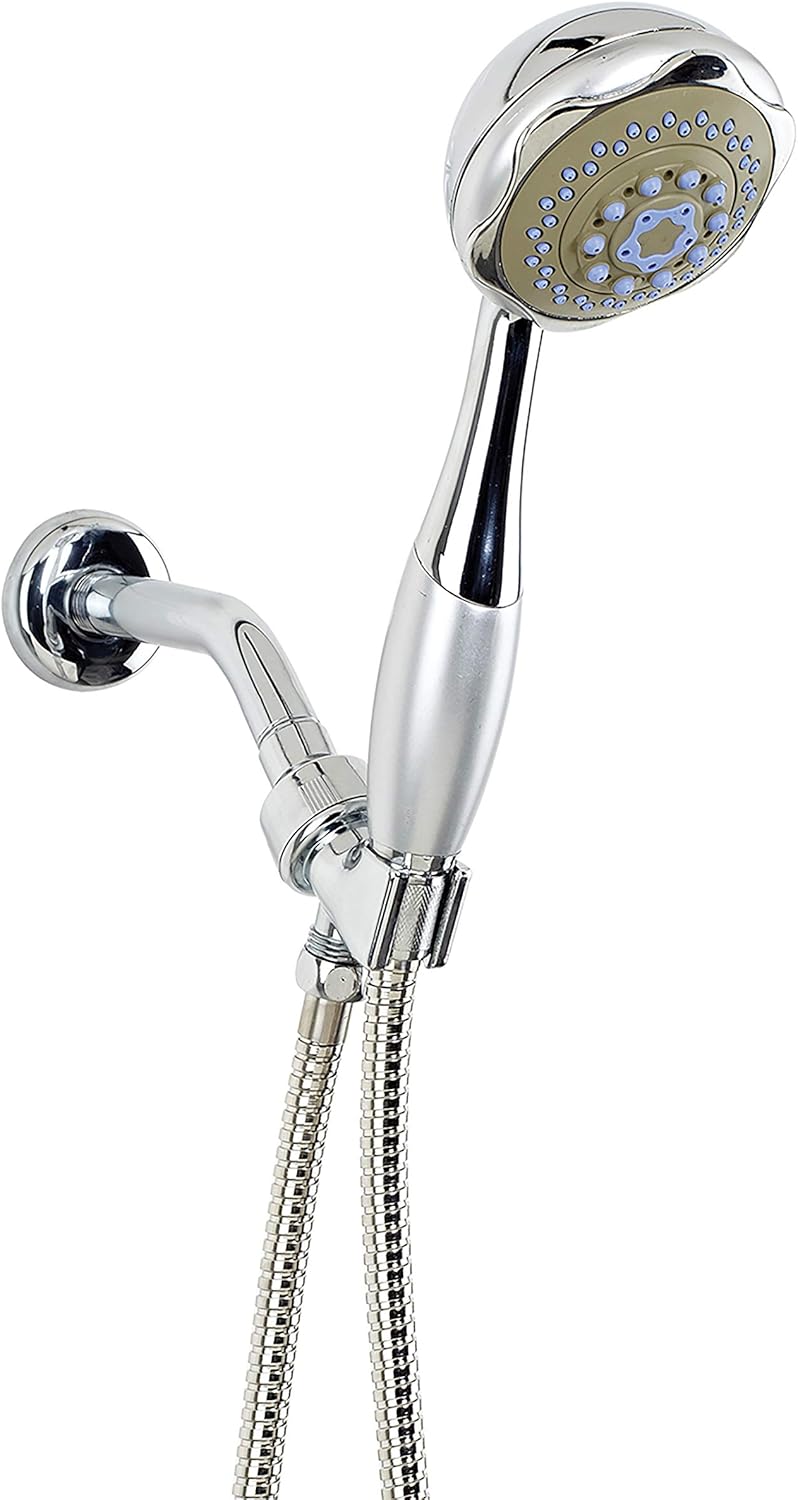 Bath Bliss Chrome 4-Function Handheld Shower Head