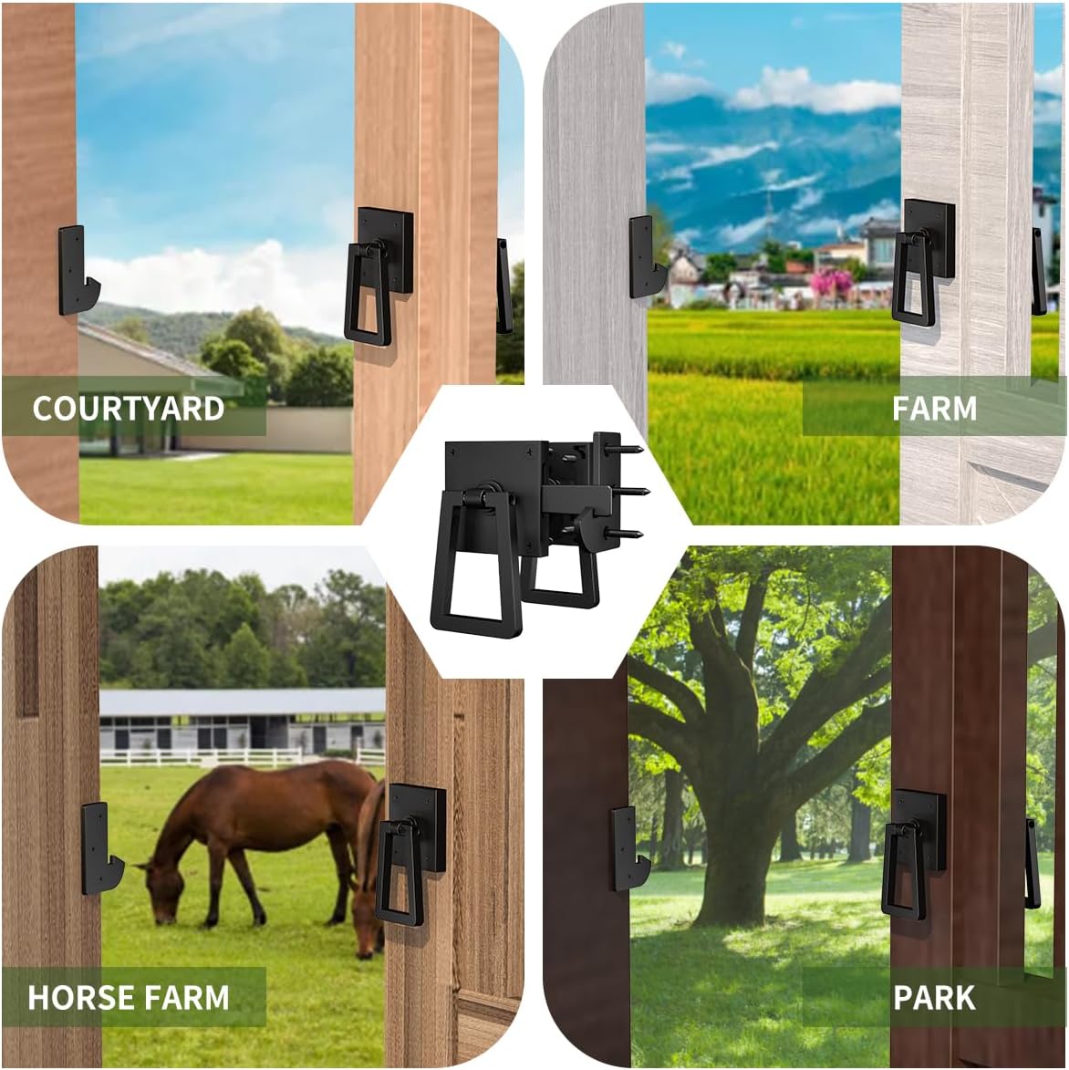 Quick Order - Heavy Duty Double Side Gate Latch with Black Powder Coating