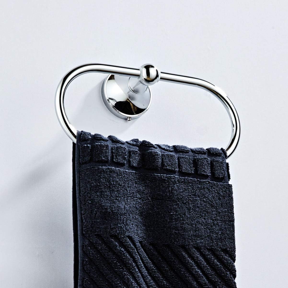 Veemoon Durable Brass Towel Ring with Chrome Finish