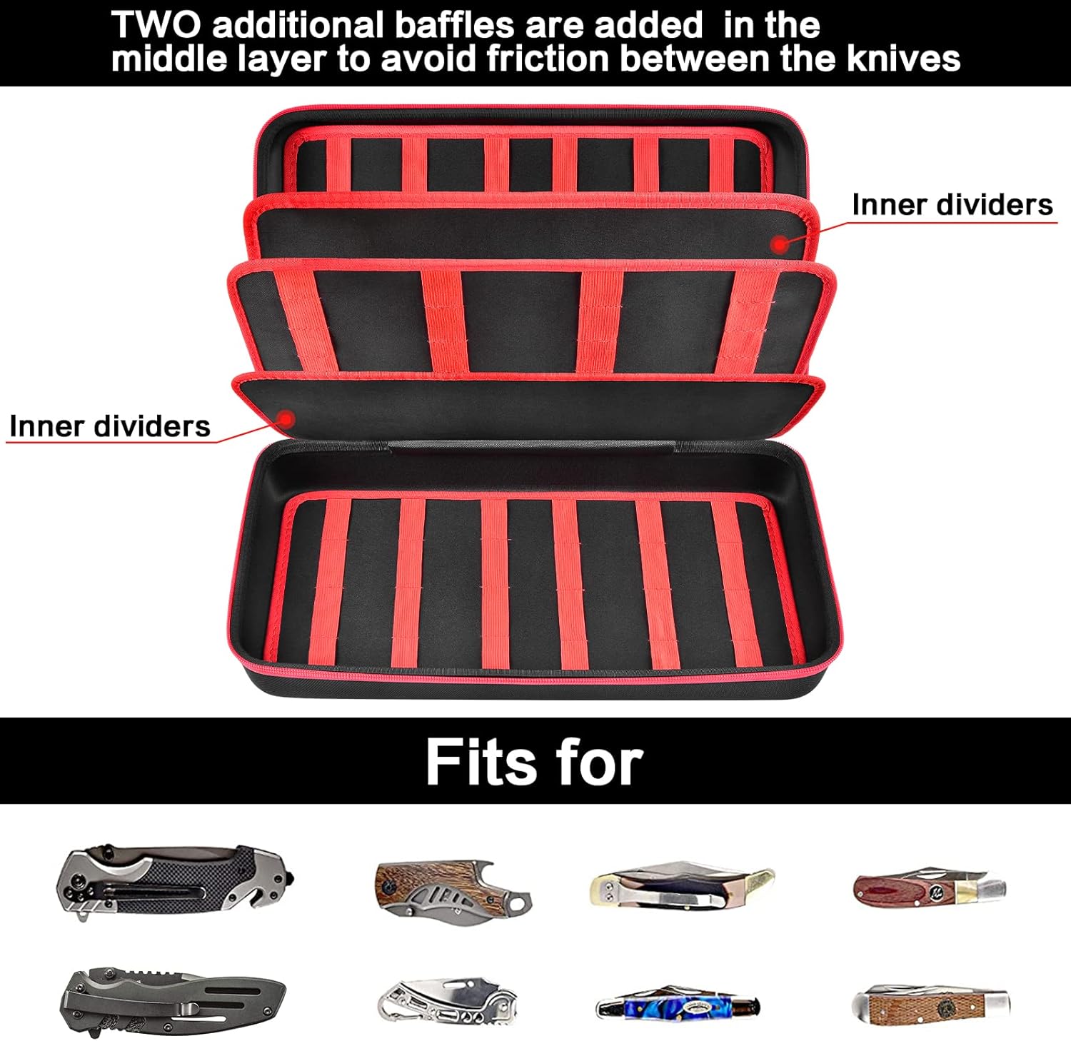 Casmilee Knife Display Case for 64 Pocket Knives